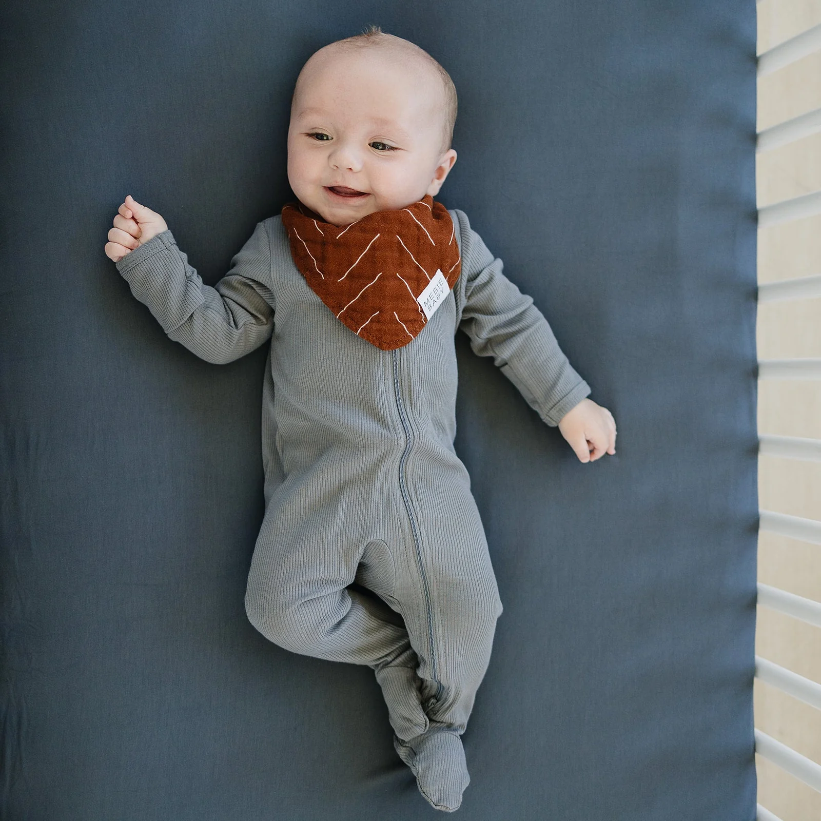 Charcoal Bamboo Stretch Crib Sheet - Image 4