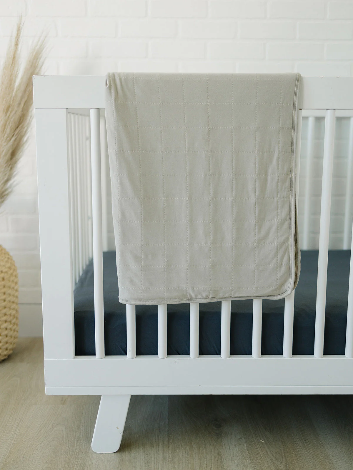 Charcoal Bamboo Stretch Crib Sheet - Image 6