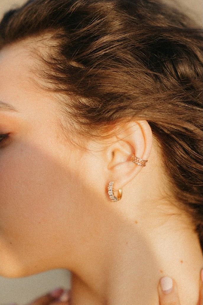 Charlotte Diamond Gold Filled Hoops - Image 4