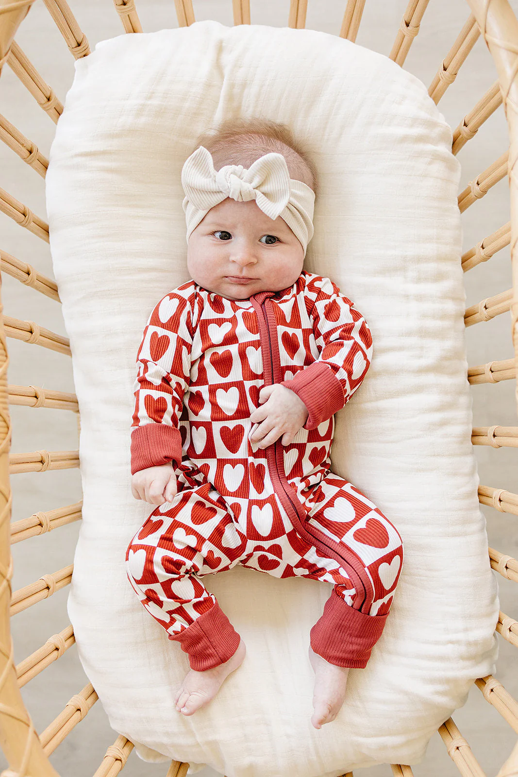 Checkered Hearts Ribbed Bamboo Zipper - Image 4