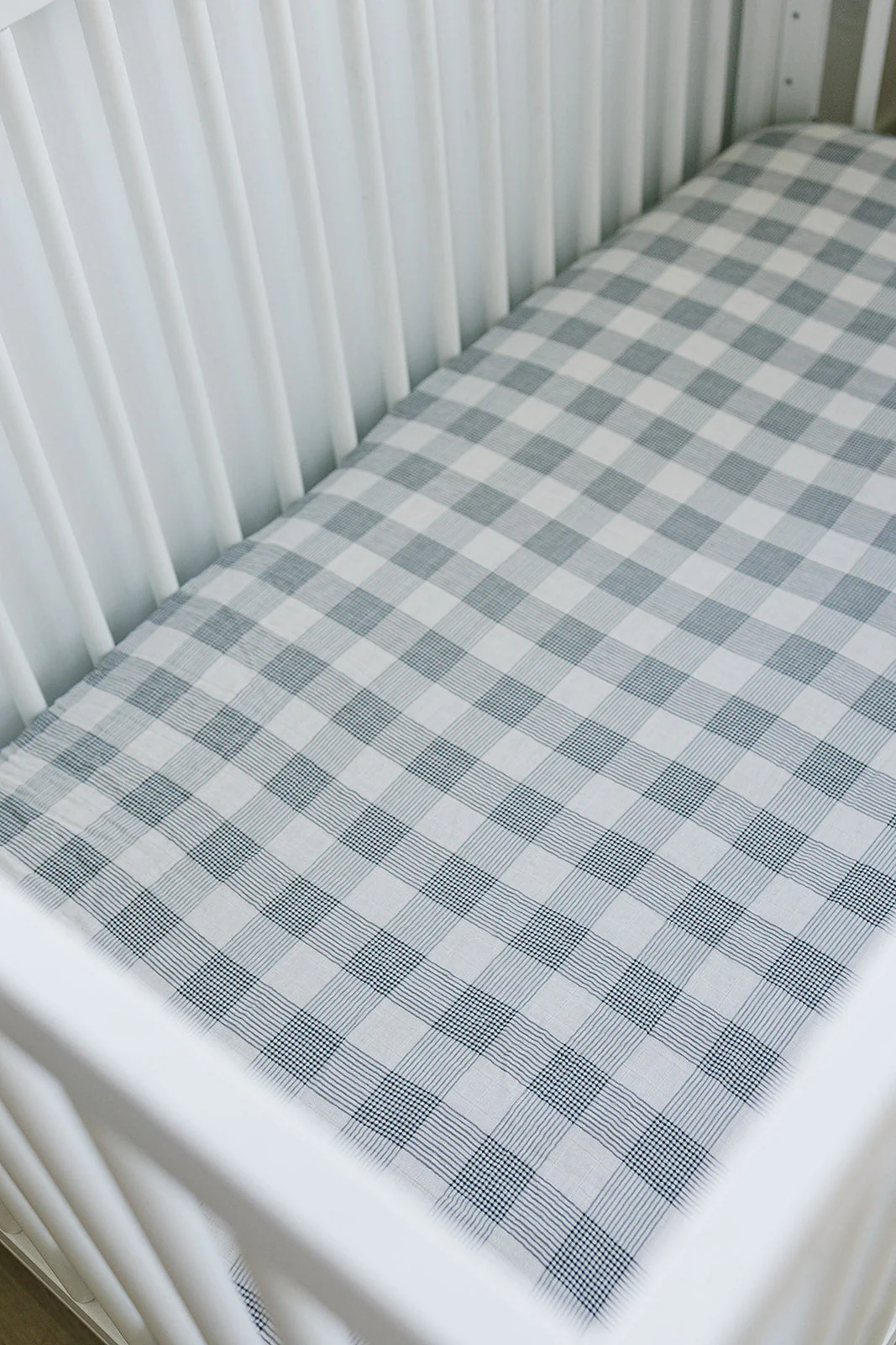 Coastal Plaid Muslin Crib Sheet - Image 3