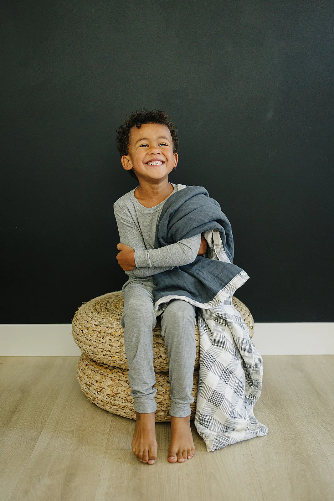 Coastal Plaid + Navy Muslin Quilt - Image 2