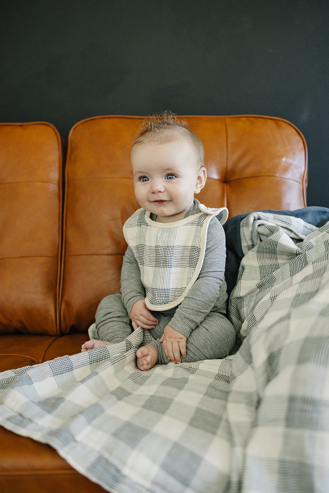 Coastal Plaid + Navy Muslin Quilt - Image 6
