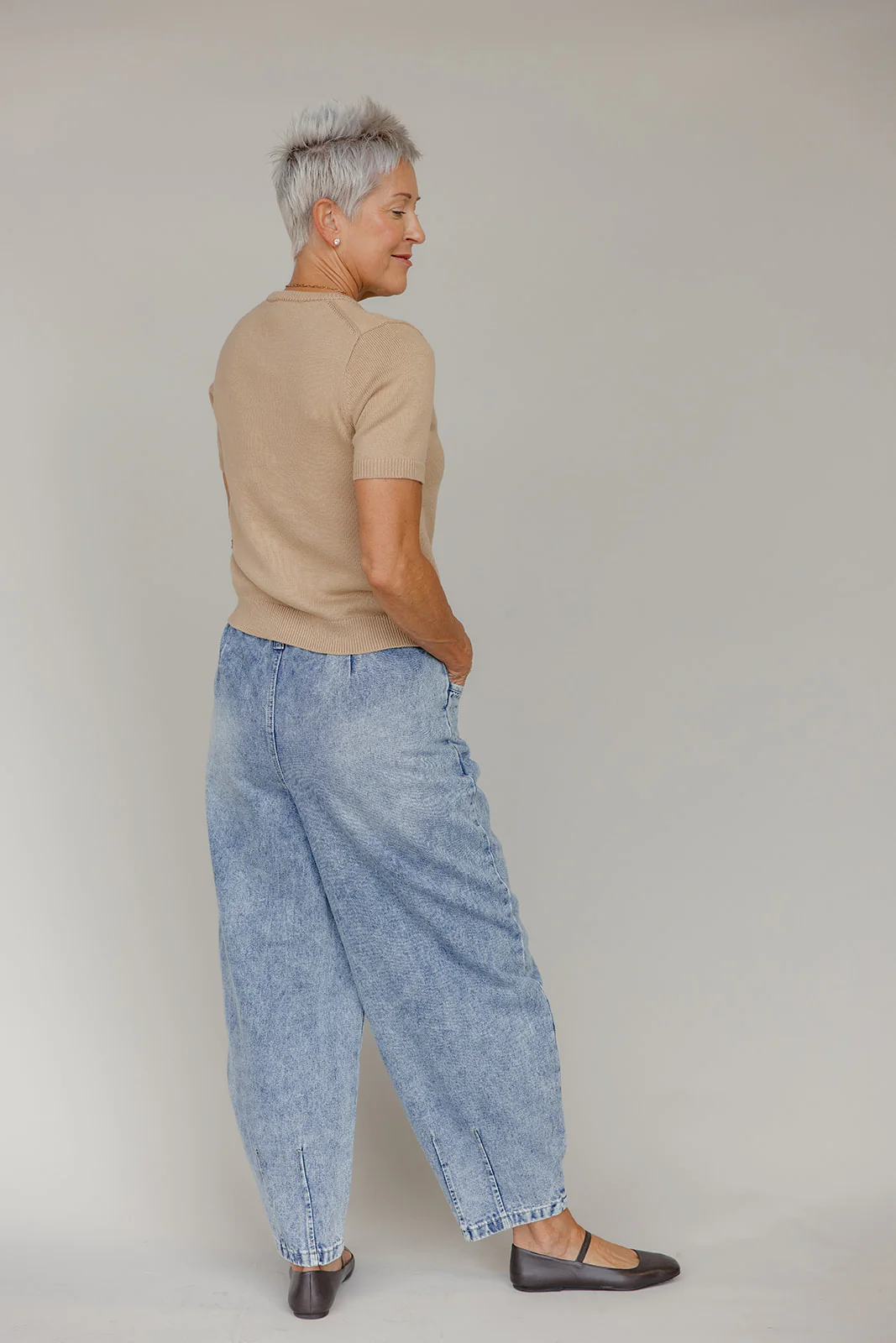 Cozy Curve Tie Waist Balloon Jeans - Image 6