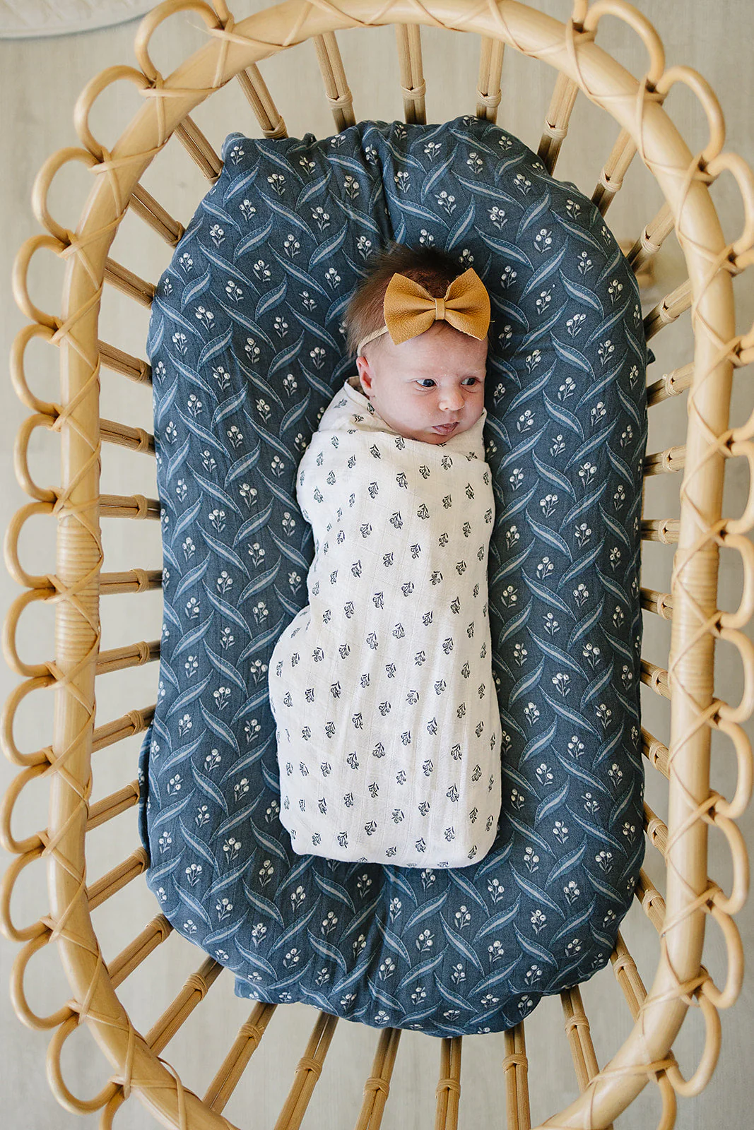 Cream Berry Muslin Swaddle Blanket - Image 2