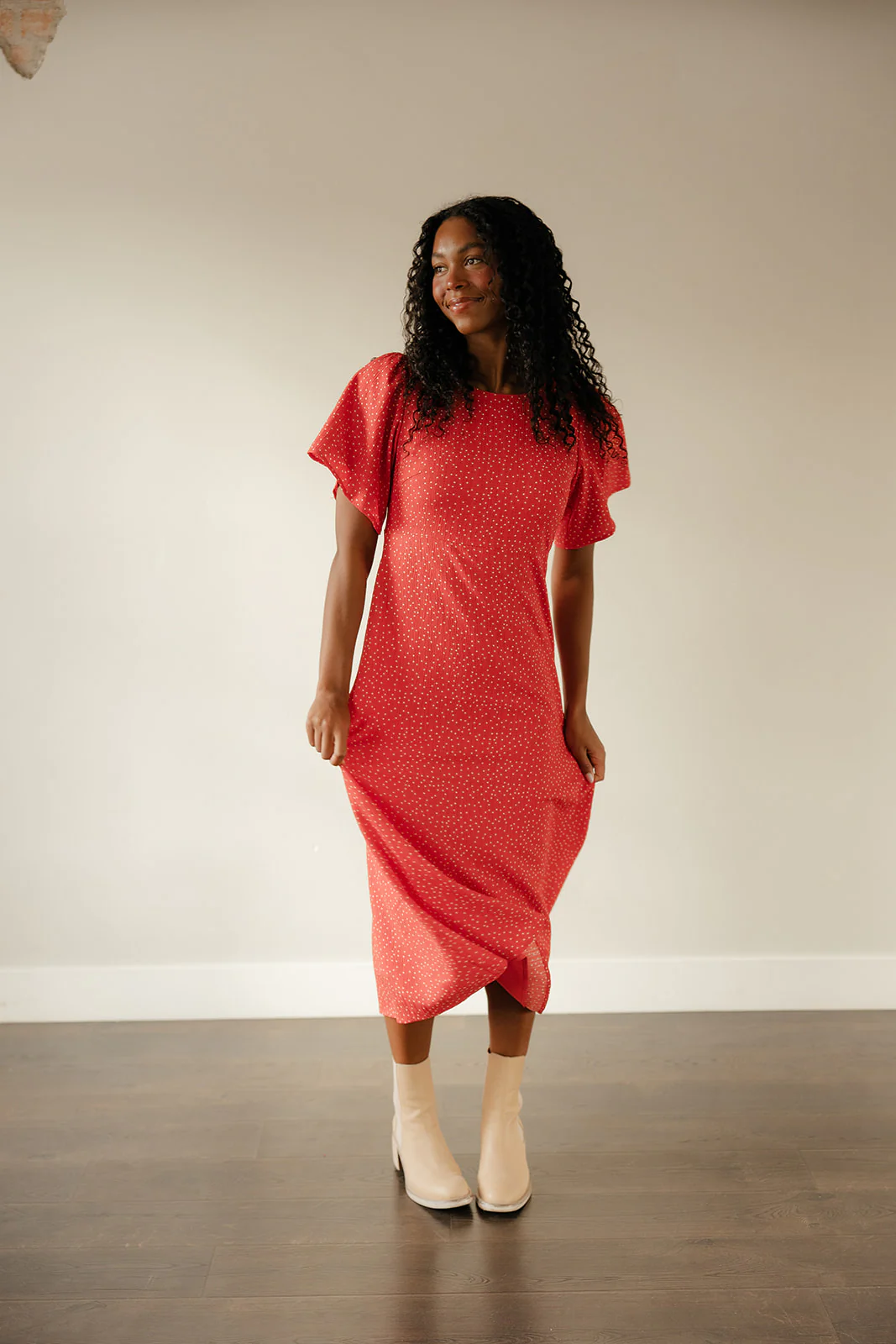 Crimson Hour Midi Dress - Image 10