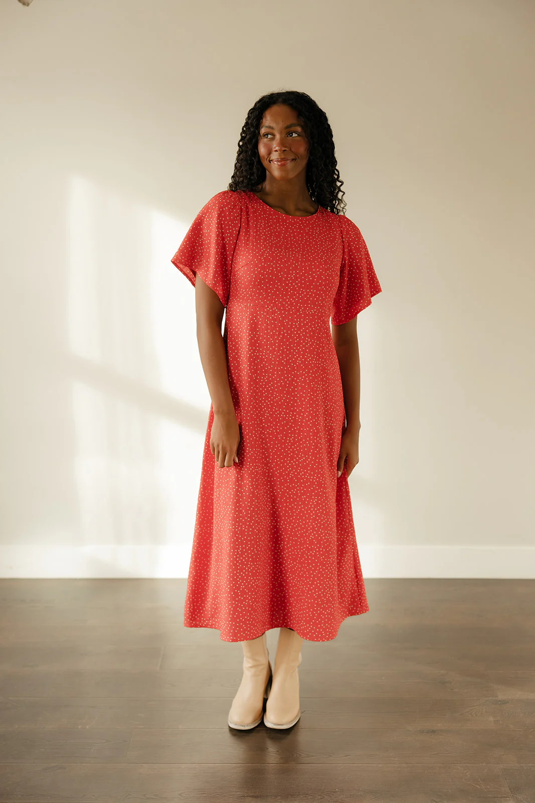 Crimson Hour Midi Dress - Image 4