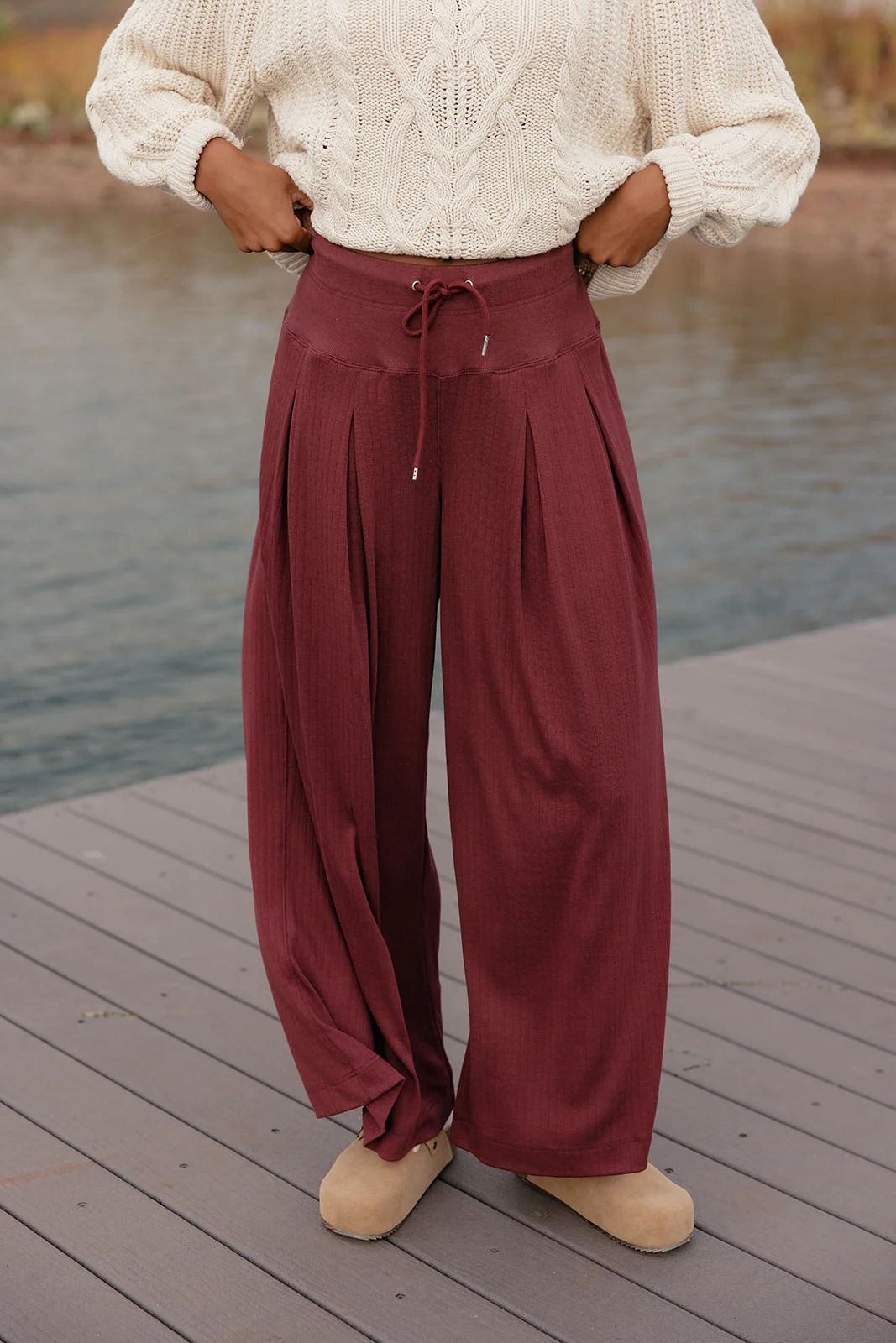 Crimson Whisper Wide Leg Pants - Image 3