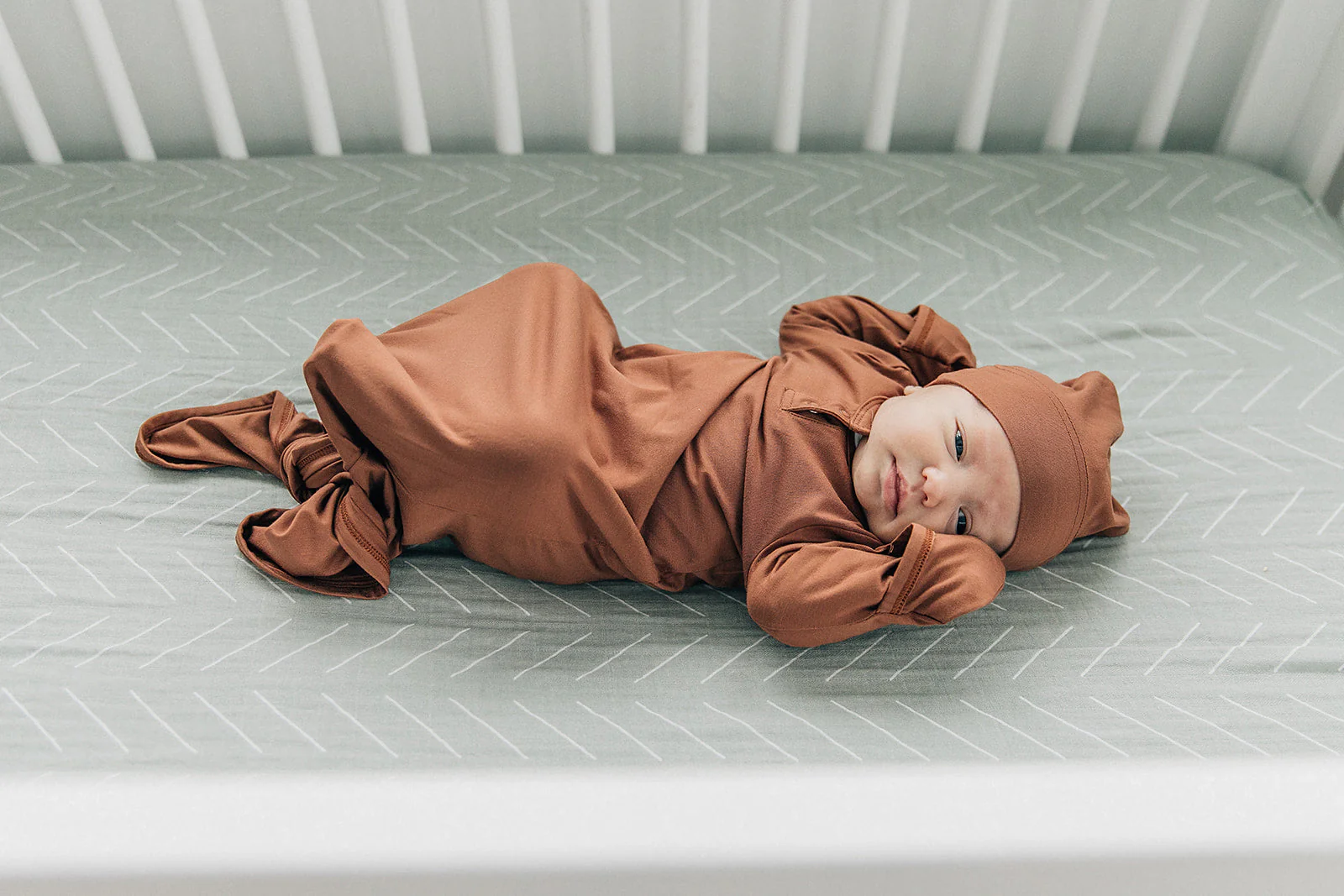 Desert Sage Muslin Crib Sheet - Image 8