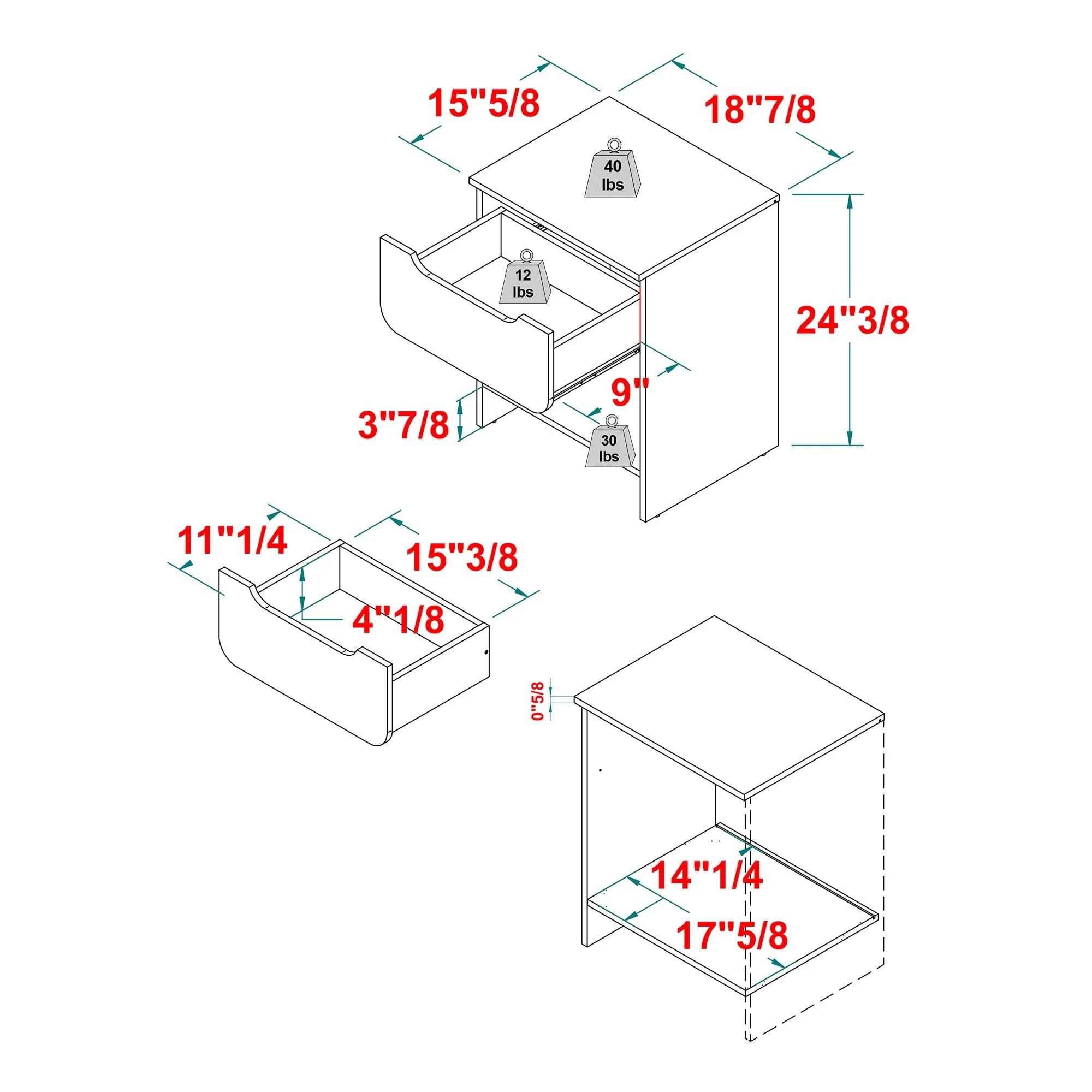 Domm Modern 1-Drawer Nightstand - Image 39