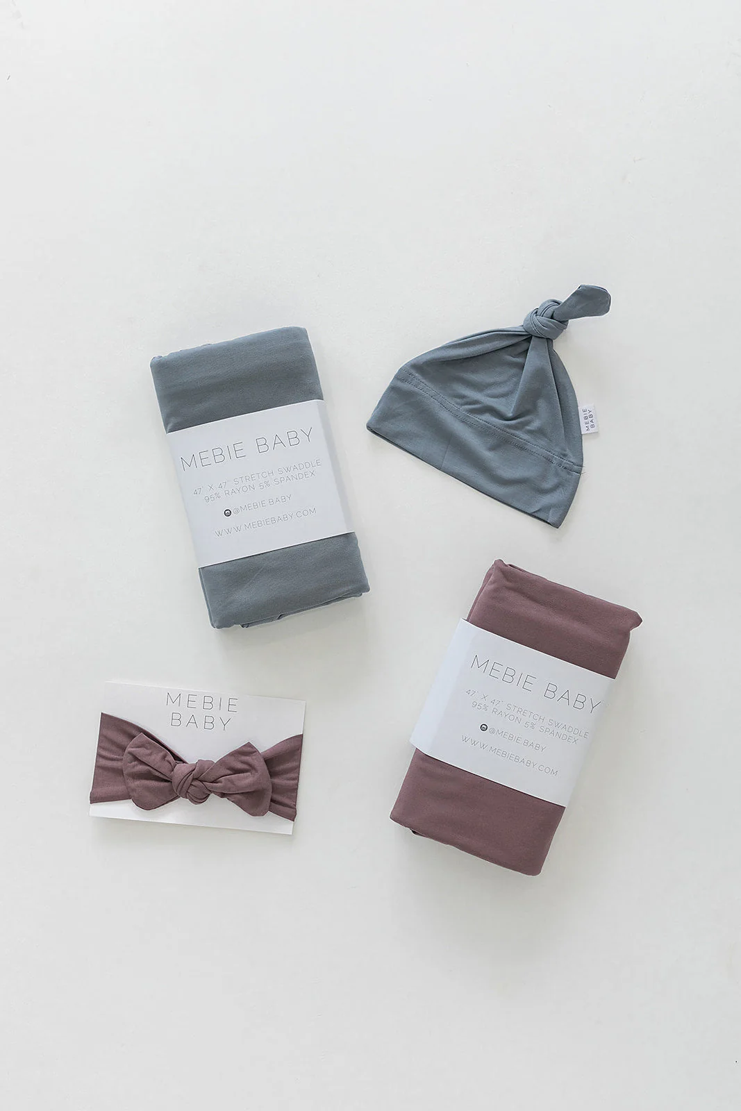 Dusty Blue Bamboo Stretch Swaddle - Image 3
