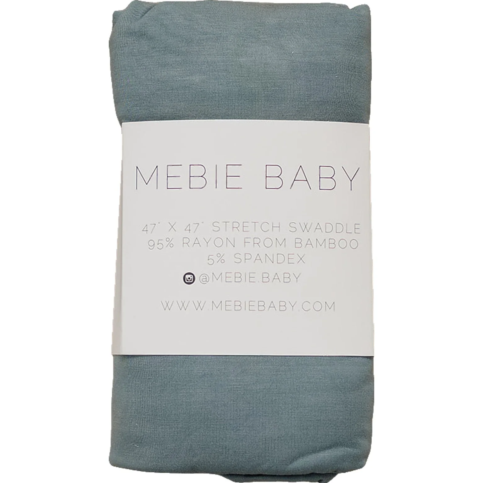 Dusty Blue Bamboo Stretch Swaddle - Image 4