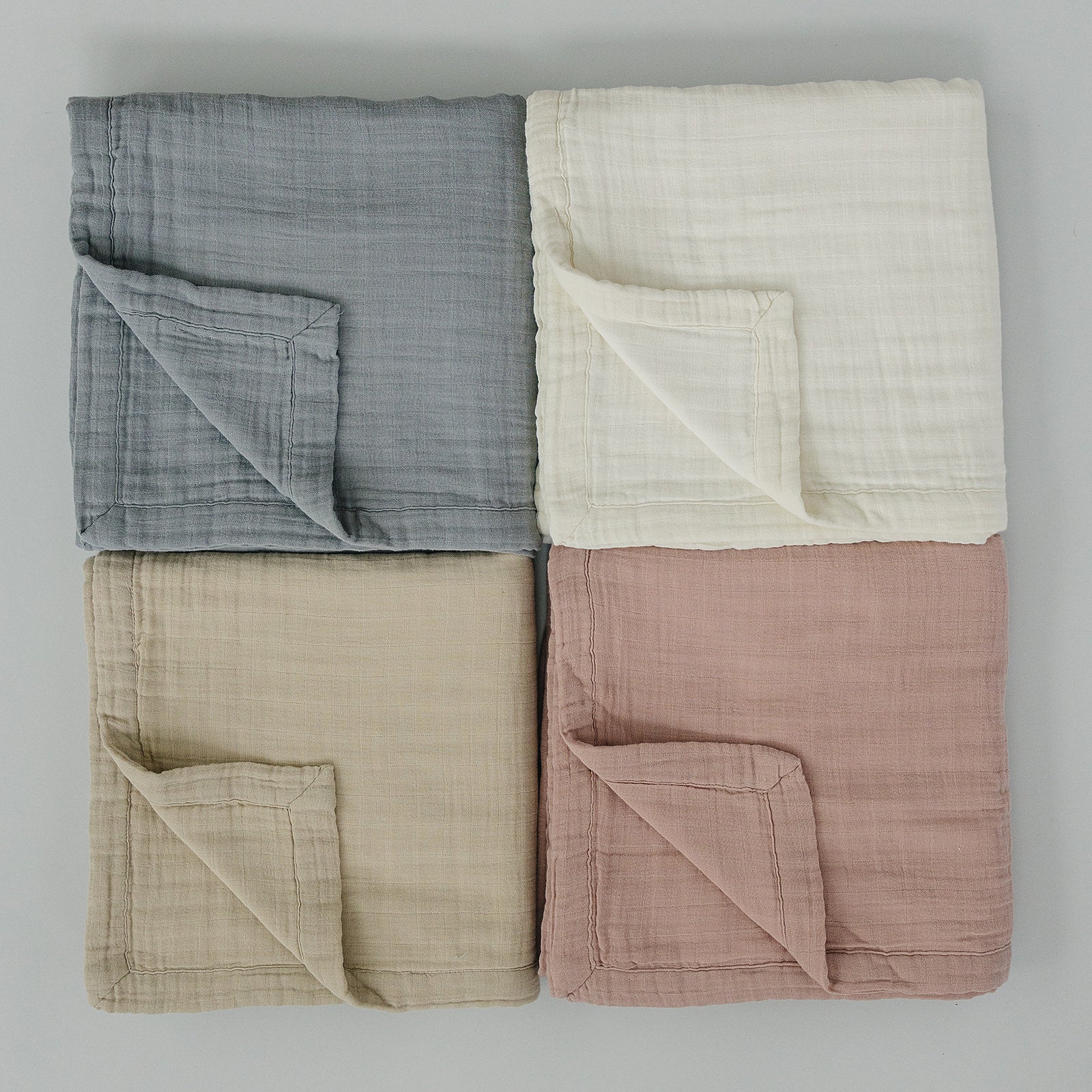 Dusty Blue Muslin Quilt - Image 3