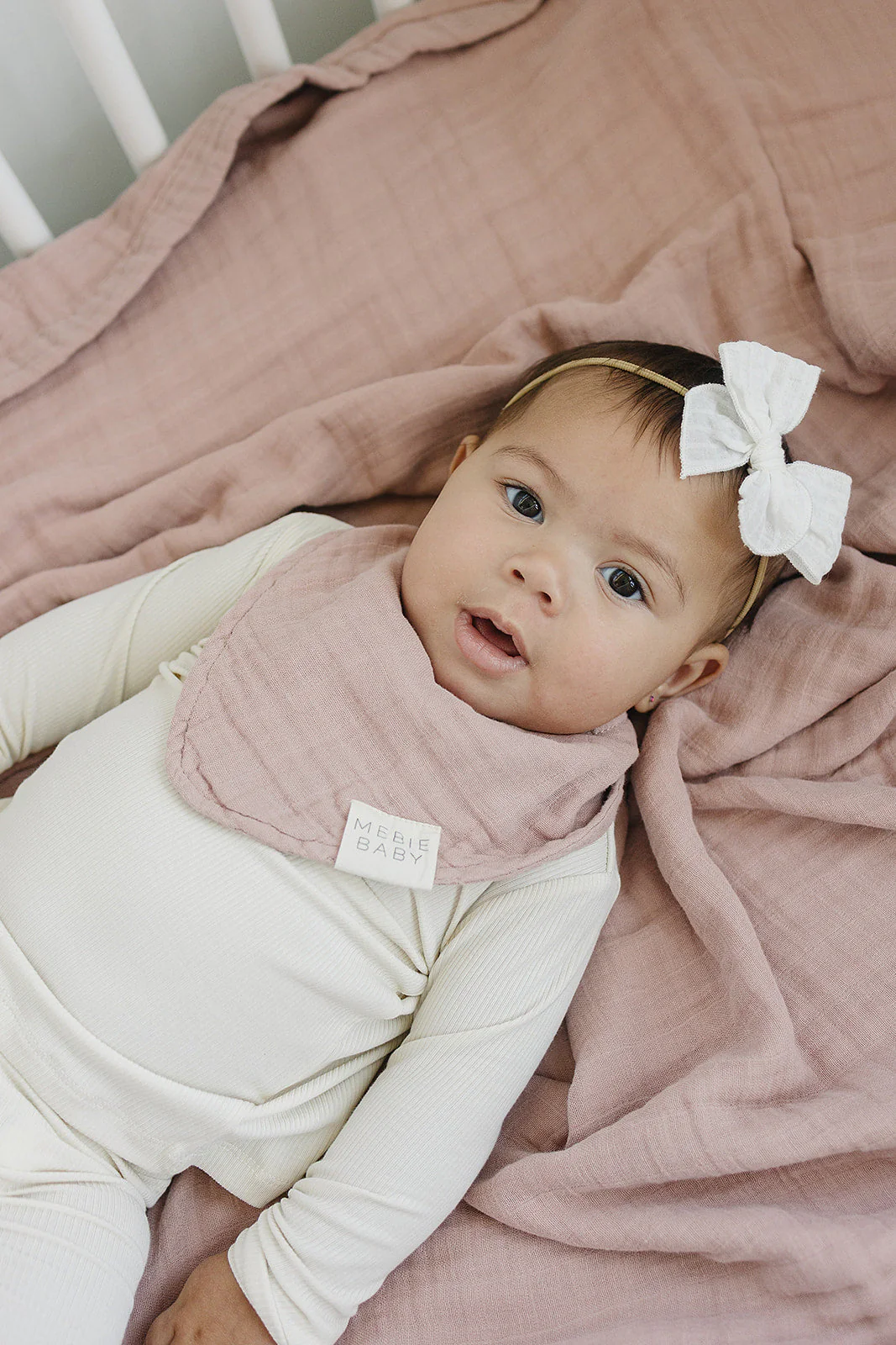 Dusty Rose Muslin Bib - Image 2