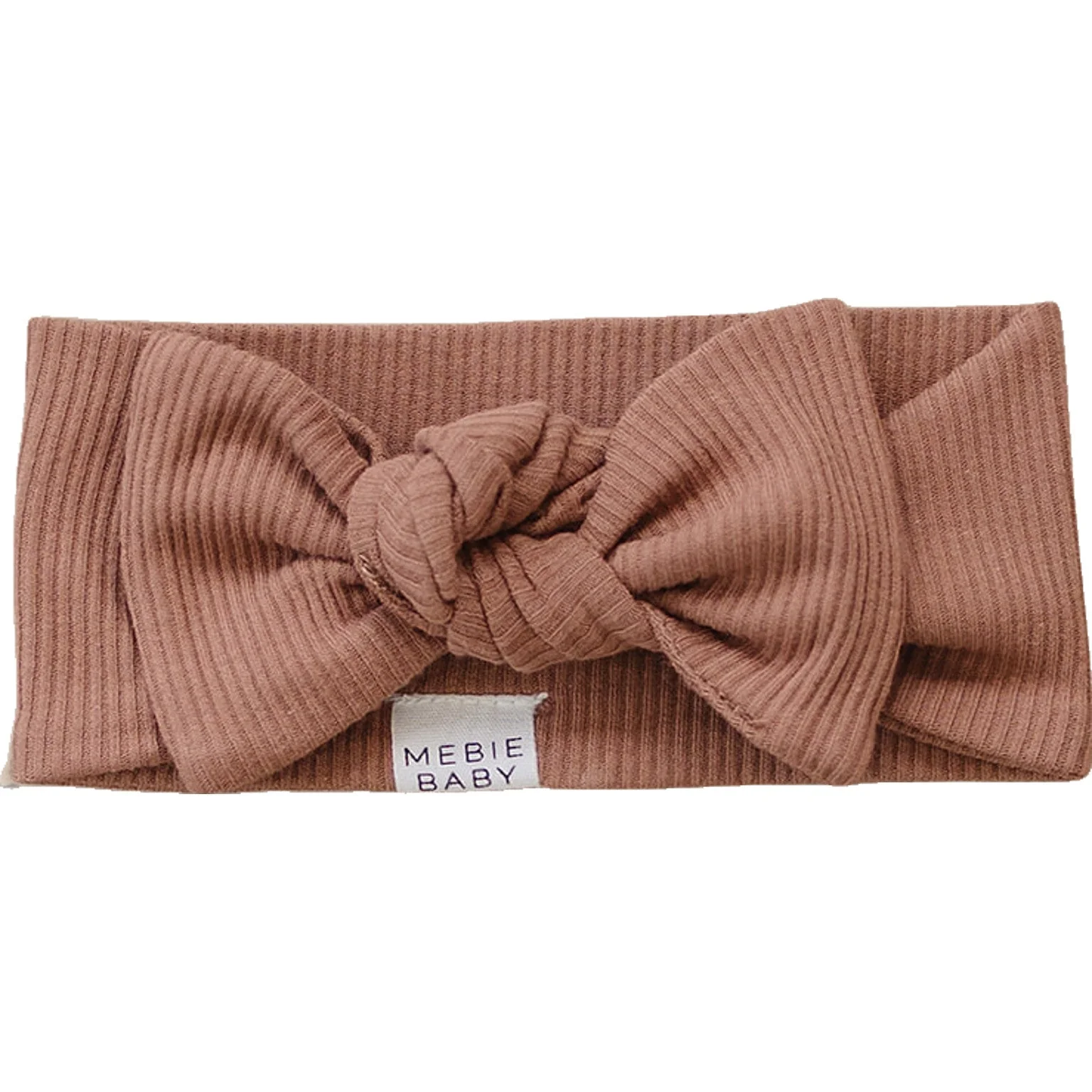 Dusty Rose Organic Cotton Ribbed Head Wrap - Image 3