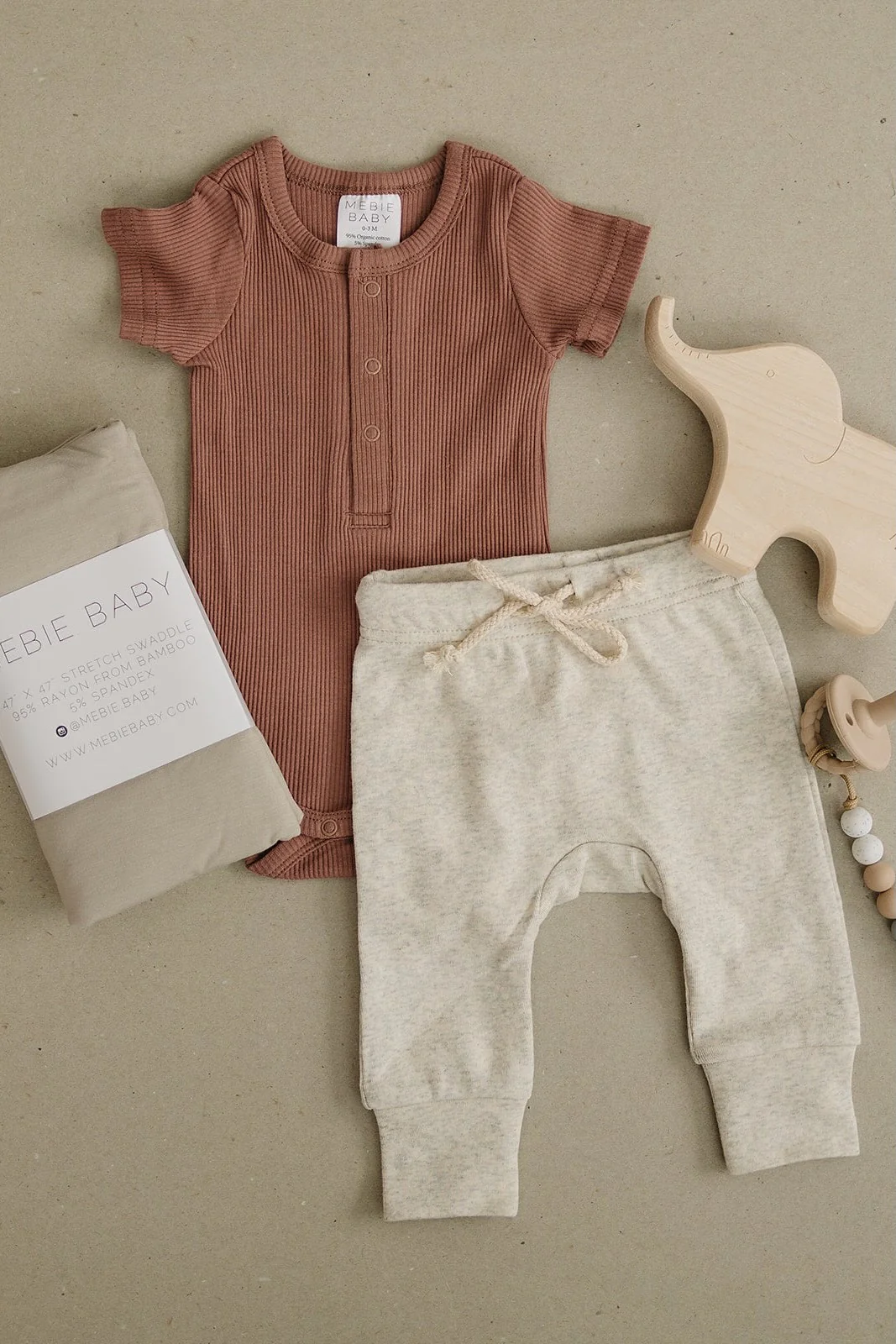 Dusty Rose Organic Cotton Ribbed Snap Bodysuit - Image 2