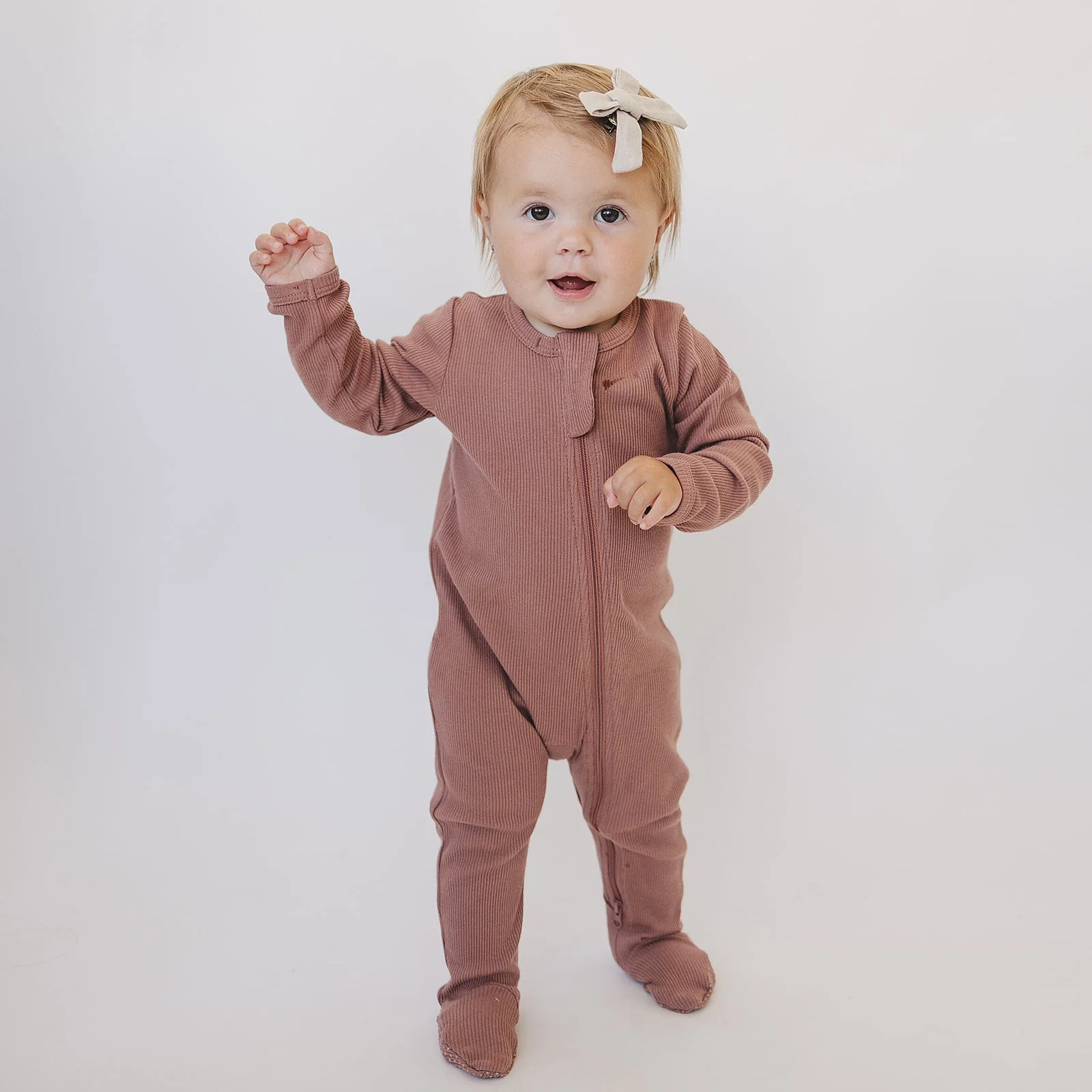 Dusty Rose Organic Cotton Ribbed Zipper - Image 10