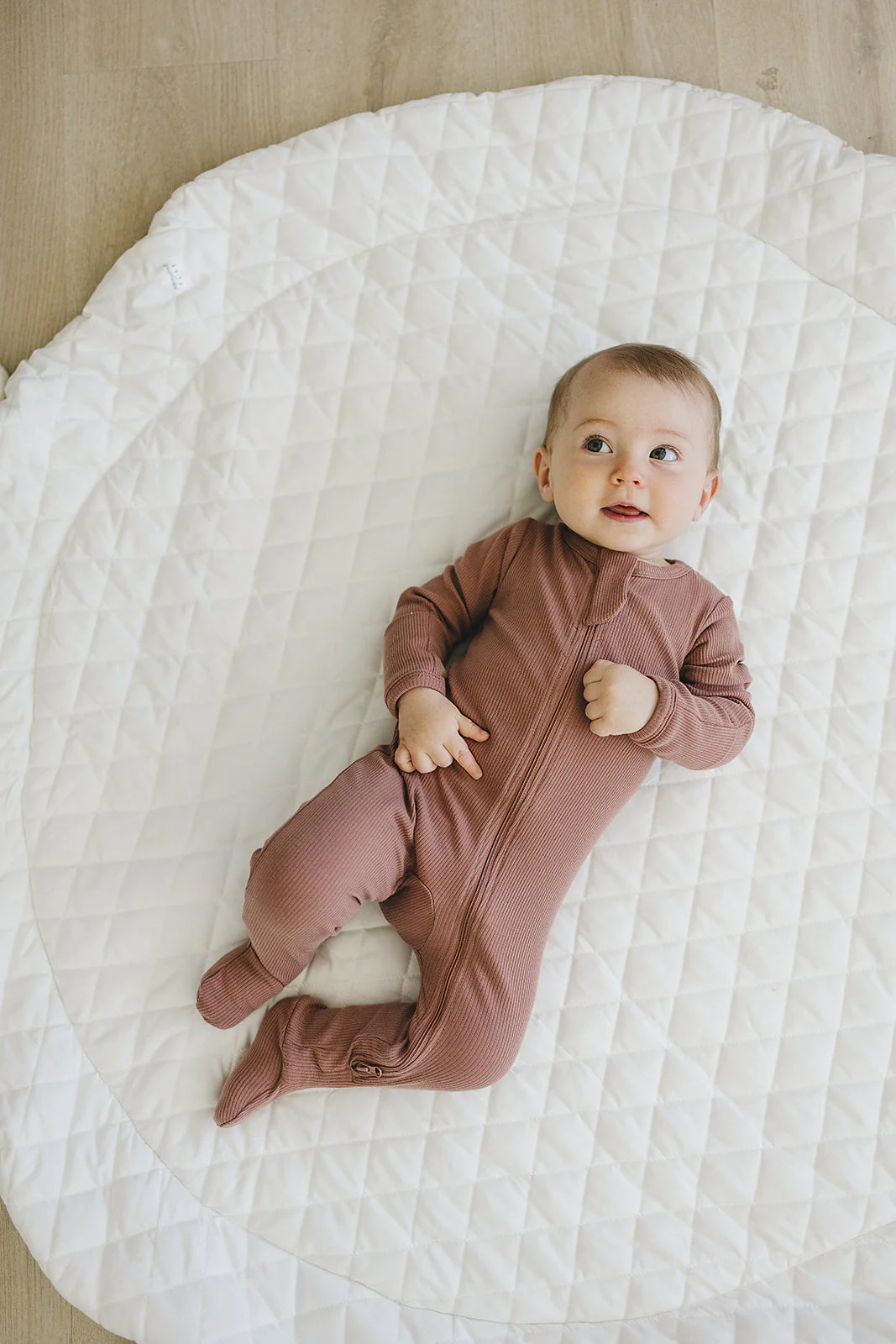 Dusty Rose Organic Cotton Ribbed Zipper - Image 2