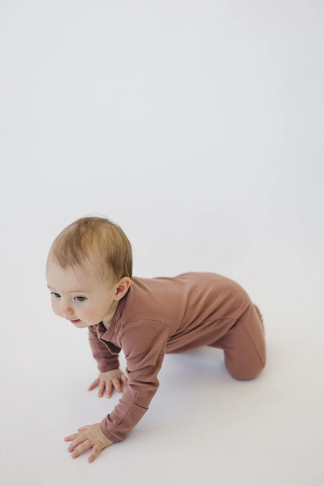 Dusty Rose Organic Cotton Ribbed Zipper - Image 3