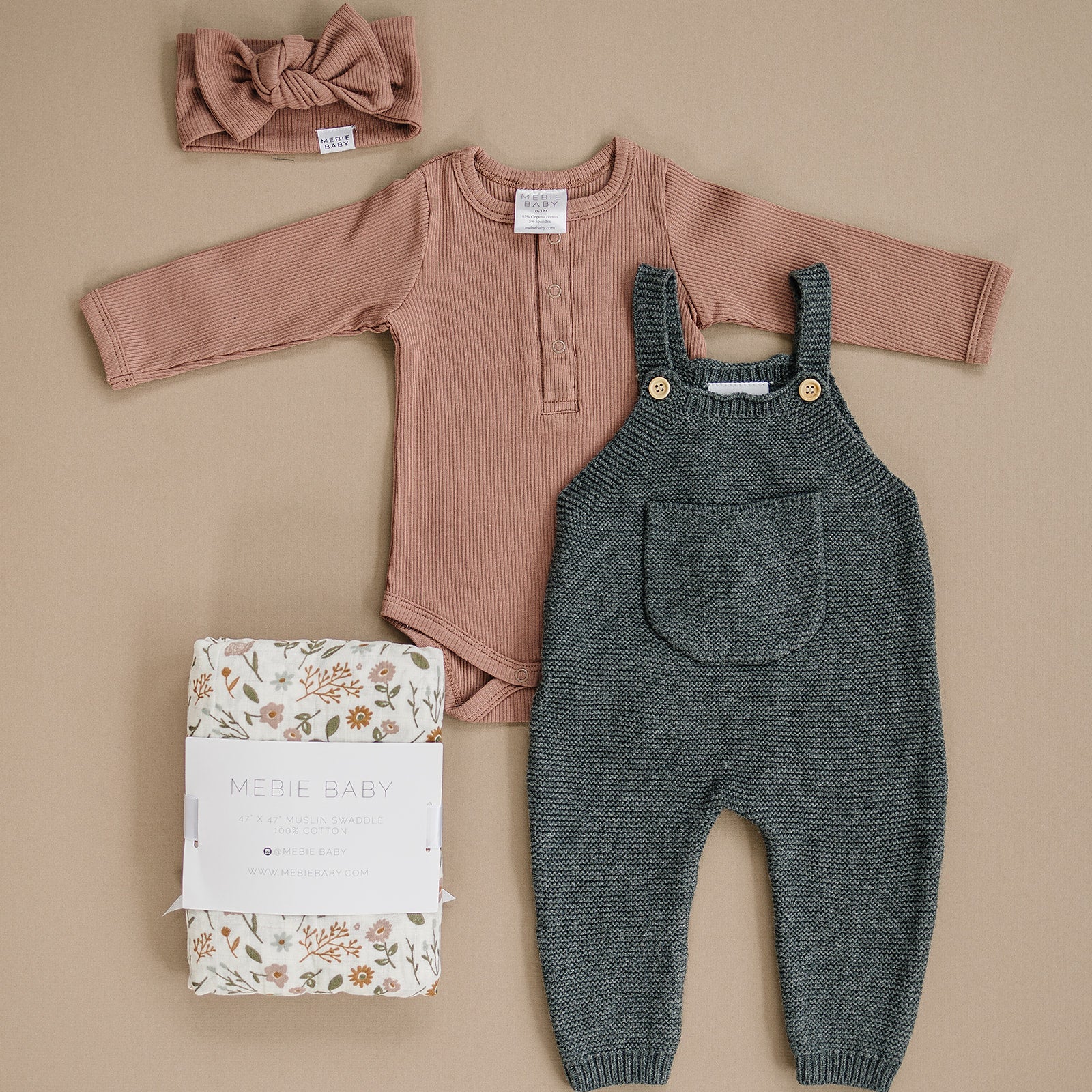 Dusty Rose Organic Snap Long Sleeve Ribbed Bodysuit - Image 6