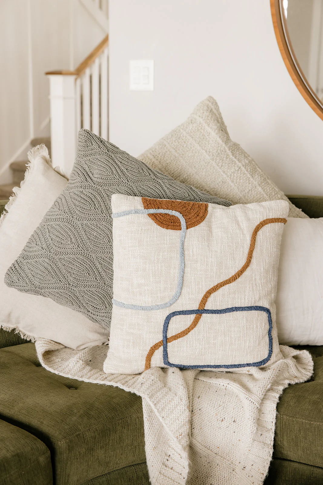 Elliot Embroidered Abstract Pillow - Image 2