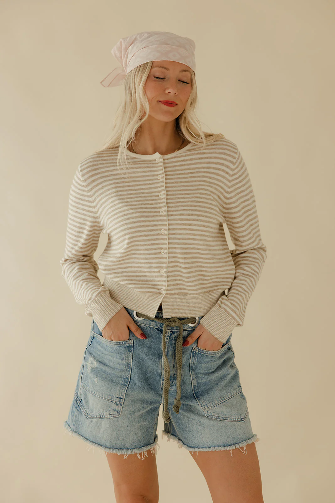 Everyday Neutral Stripe Cardigan - Image 3