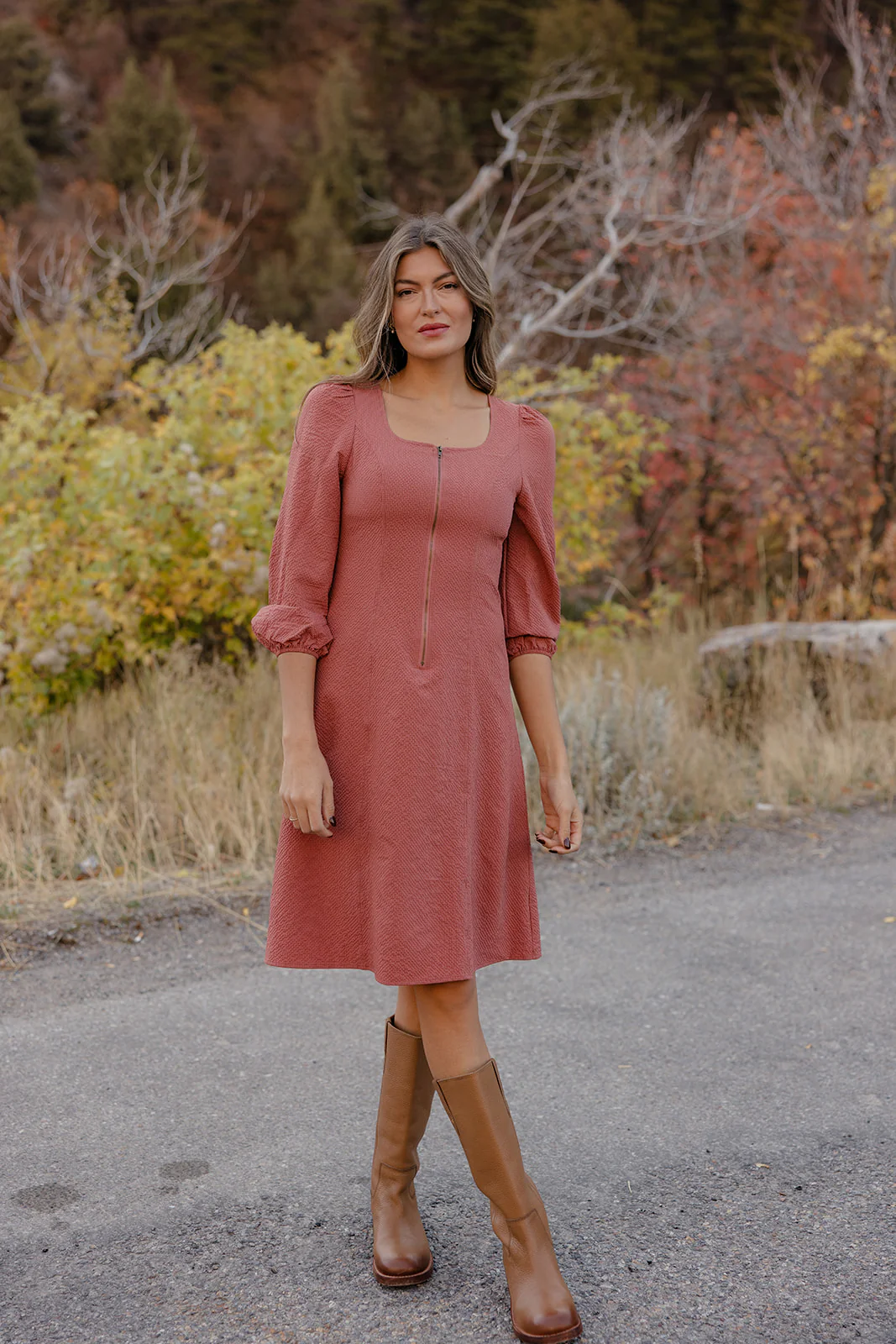 Faye Zip Midi Dress - Image 3