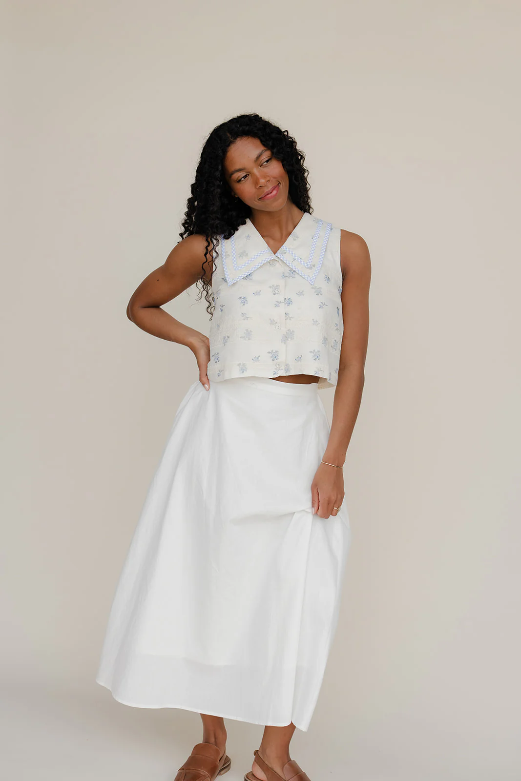 Forget Me Not Collared Tank - Image 5