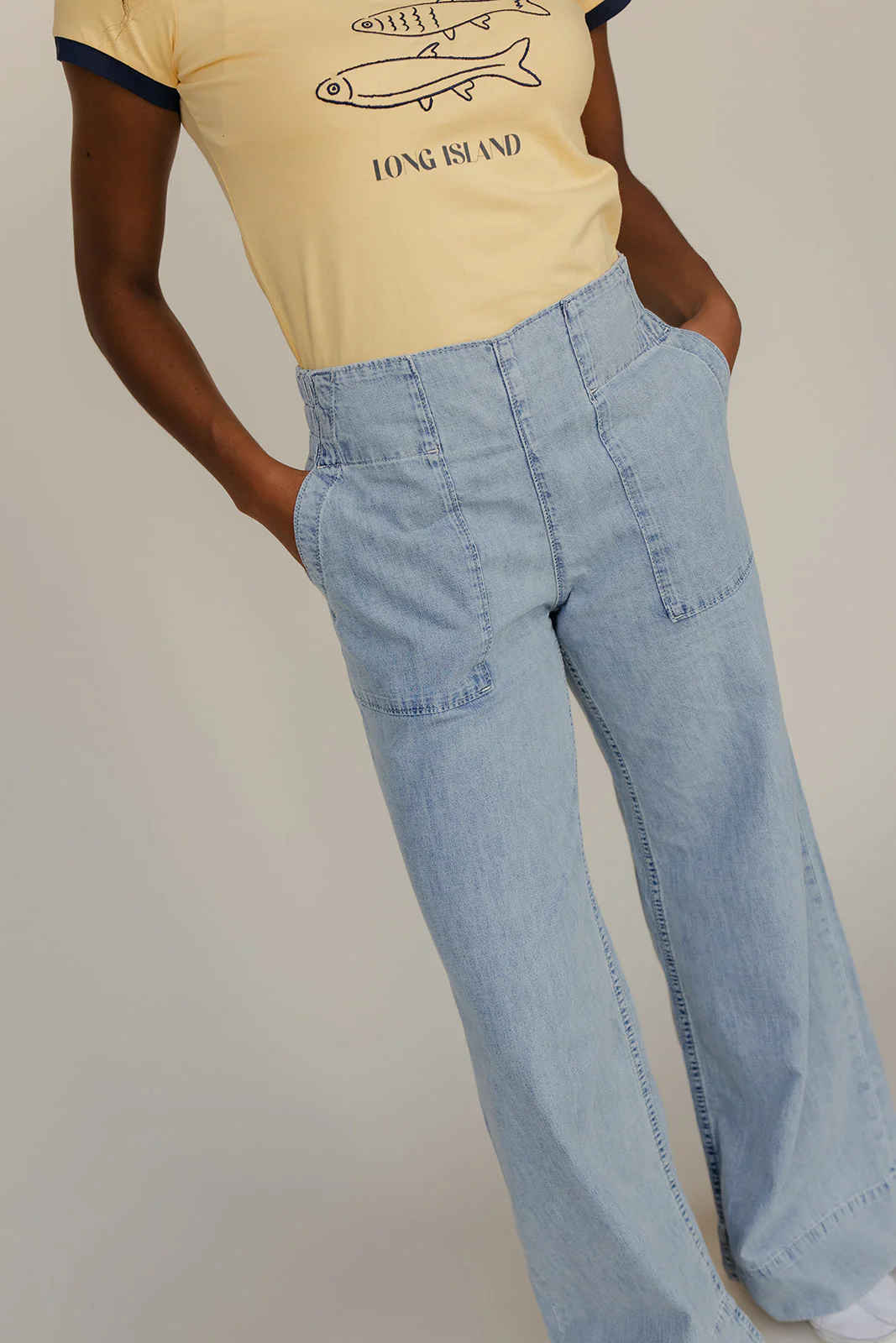 Free People Breezy Denim Pull On Pants - Image 5