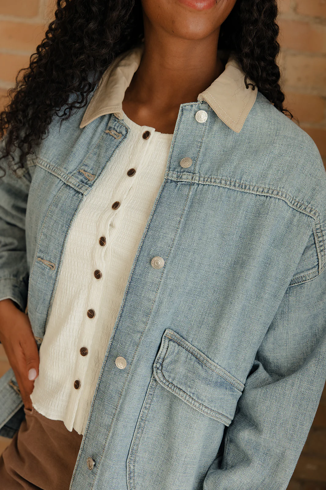 Free People Lemon Denim Jacket - Image 6