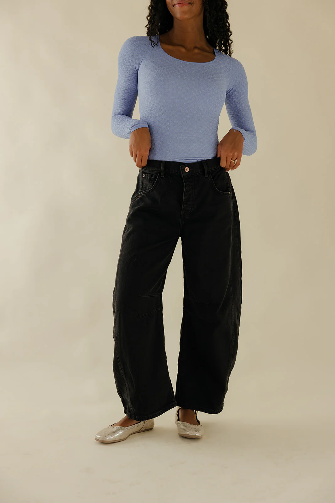 Free People Good Luck Mid Rise Barrel Jeans - Image 3