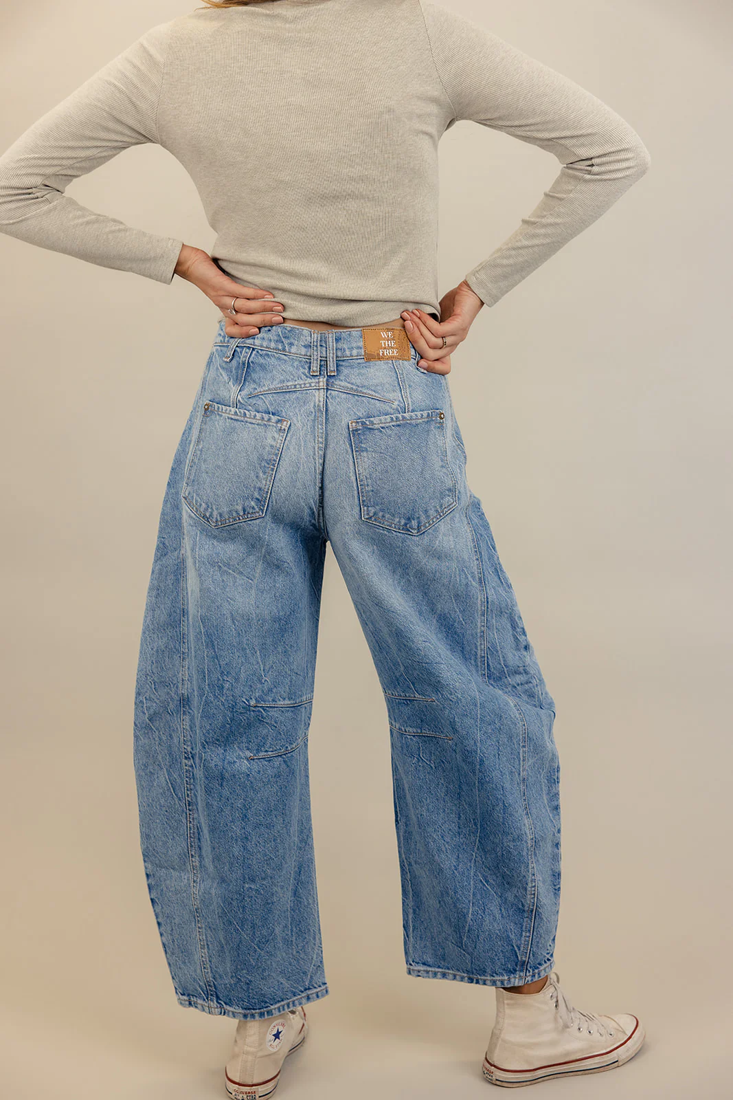 Free People Good Luck Mid Rise Barrel Jeans - Image 47