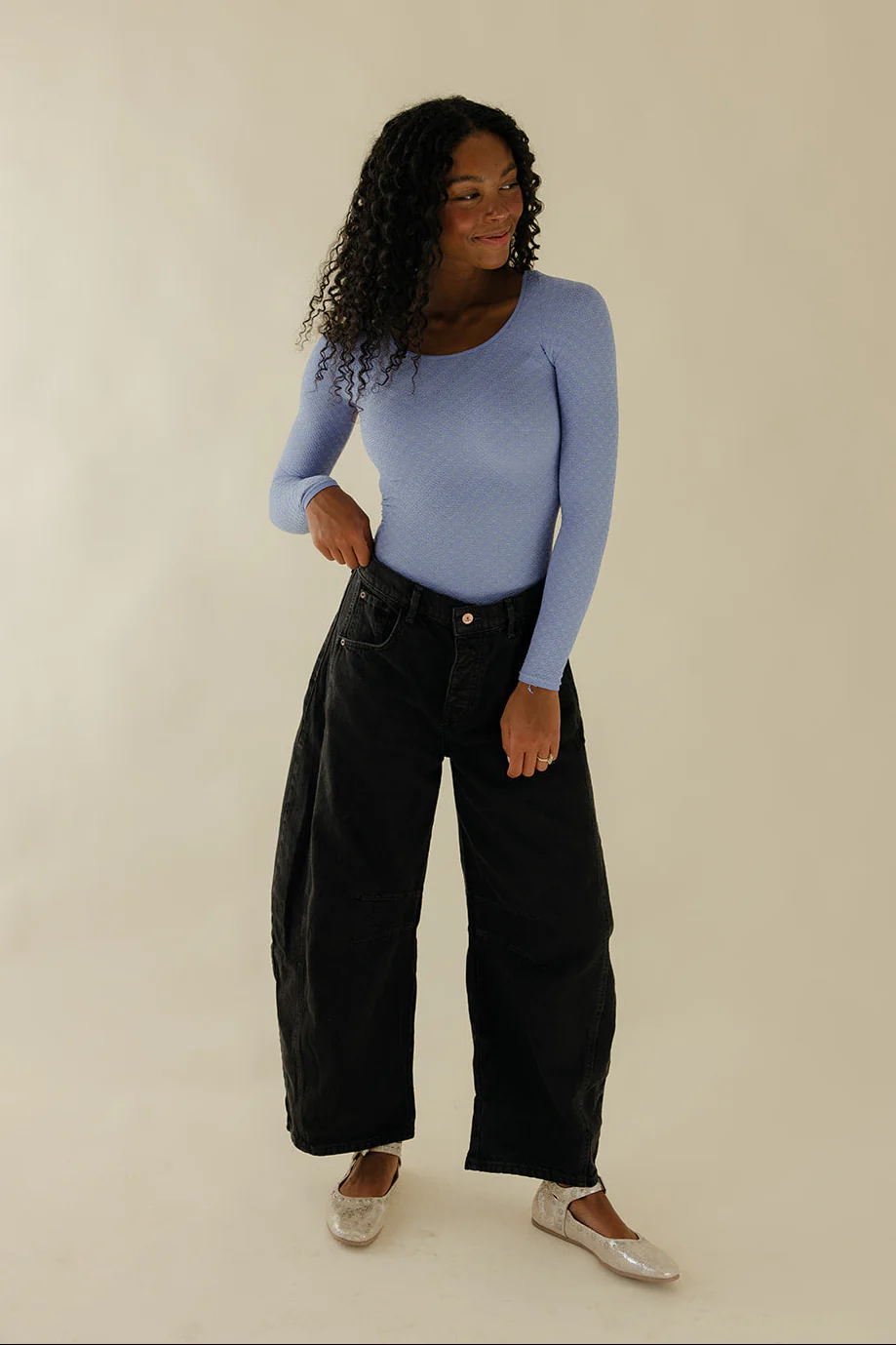Free People Good Luck Mid Rise Barrel Jeans - Image 5