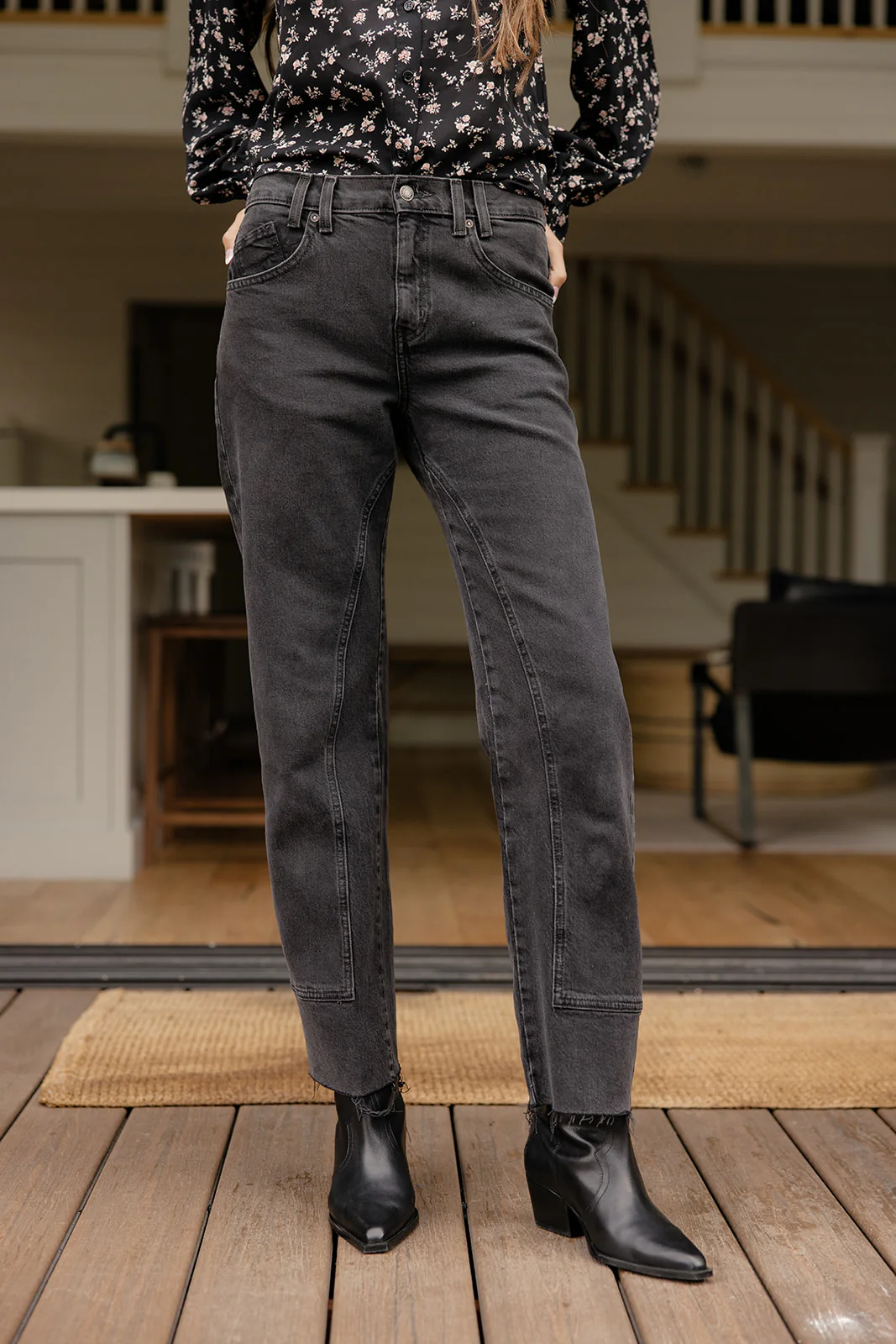 Free People Risk Taker Mid Rise Straight Jeans - Image 8