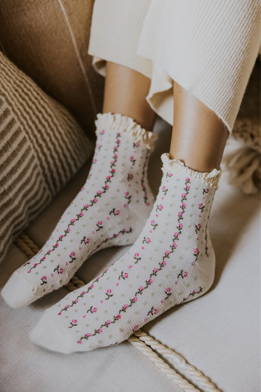 Free People Rosebud Waffle Knit Ankle Socks - Image 5