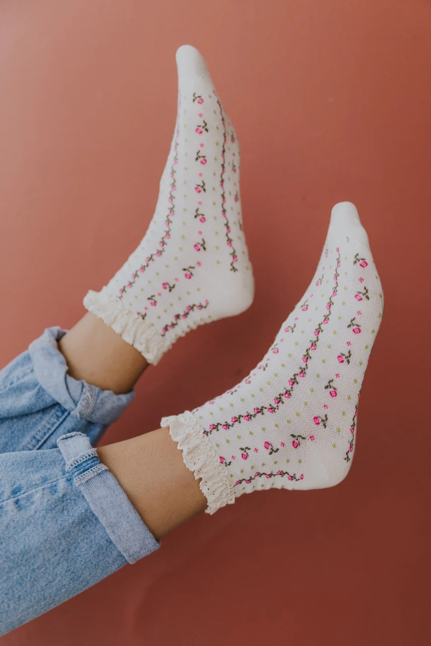 Free People Rosebud Waffle Knit Ankle Socks - Image 6