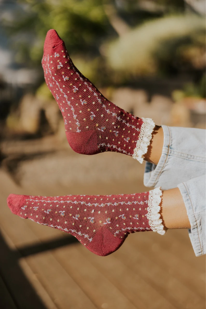 Free People Rosebud Waffle Knit Ankle Socks - Image 9