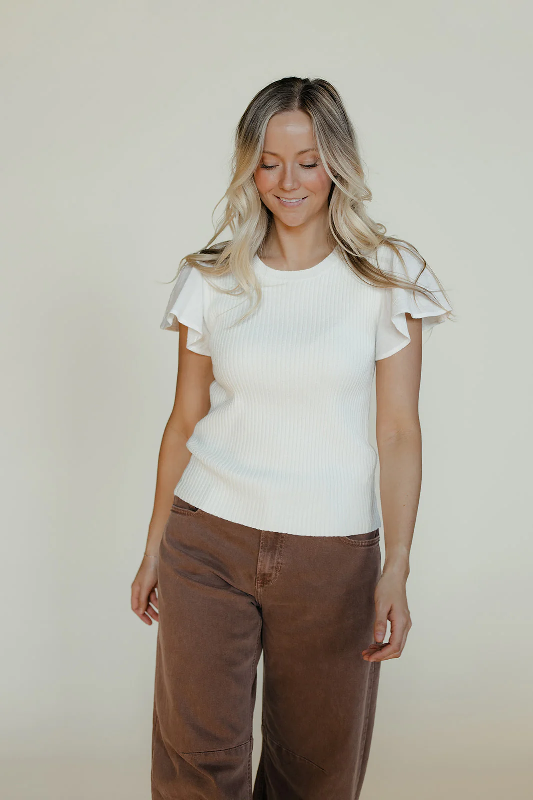 Fresh Air Flutter Sleeve Blouse