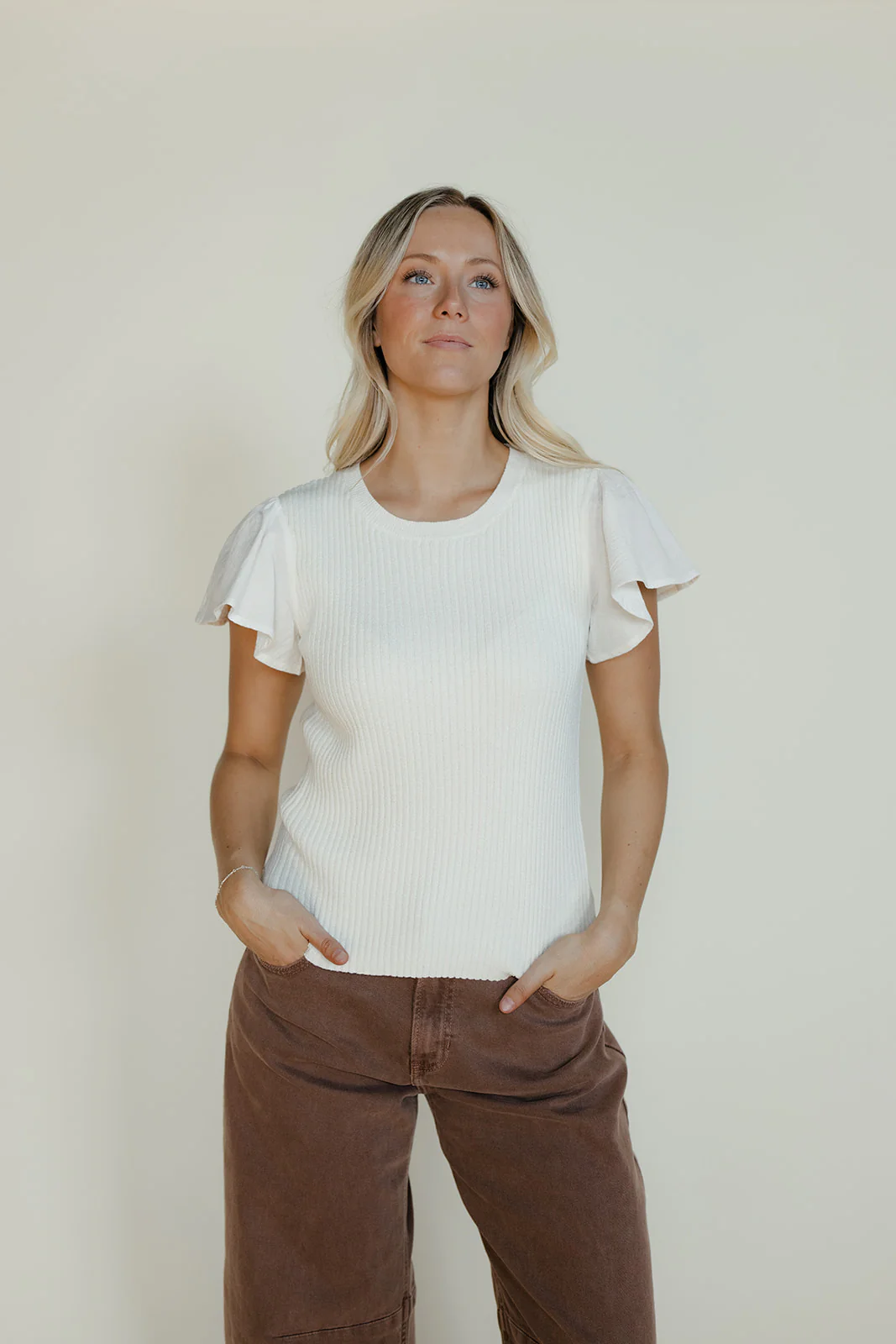Fresh Air Flutter Sleeve Blouse - Image 3