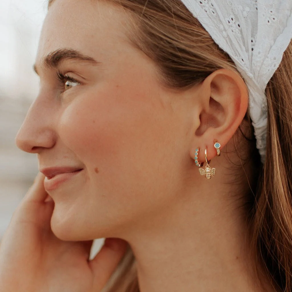 Gaby Turquoise Hoops - Image 2