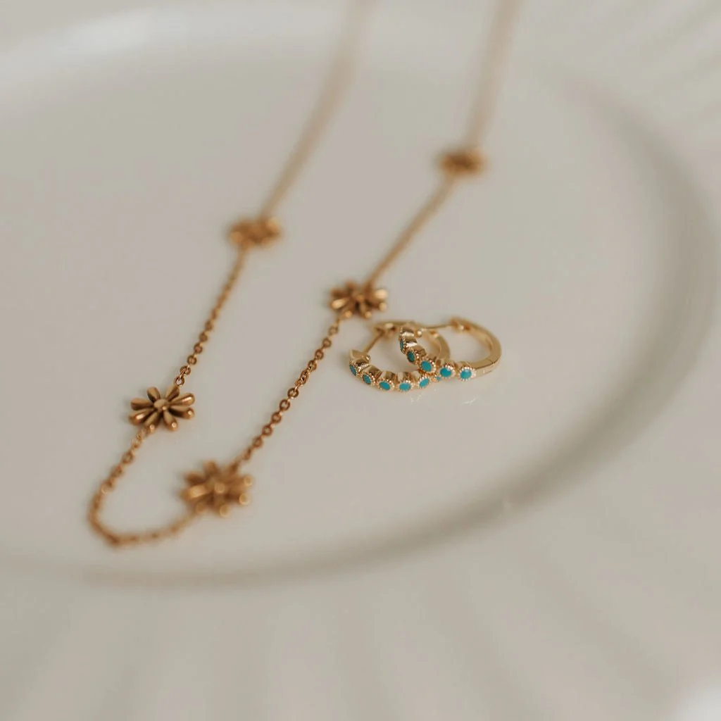Gaby Turquoise Hoops - Image 7