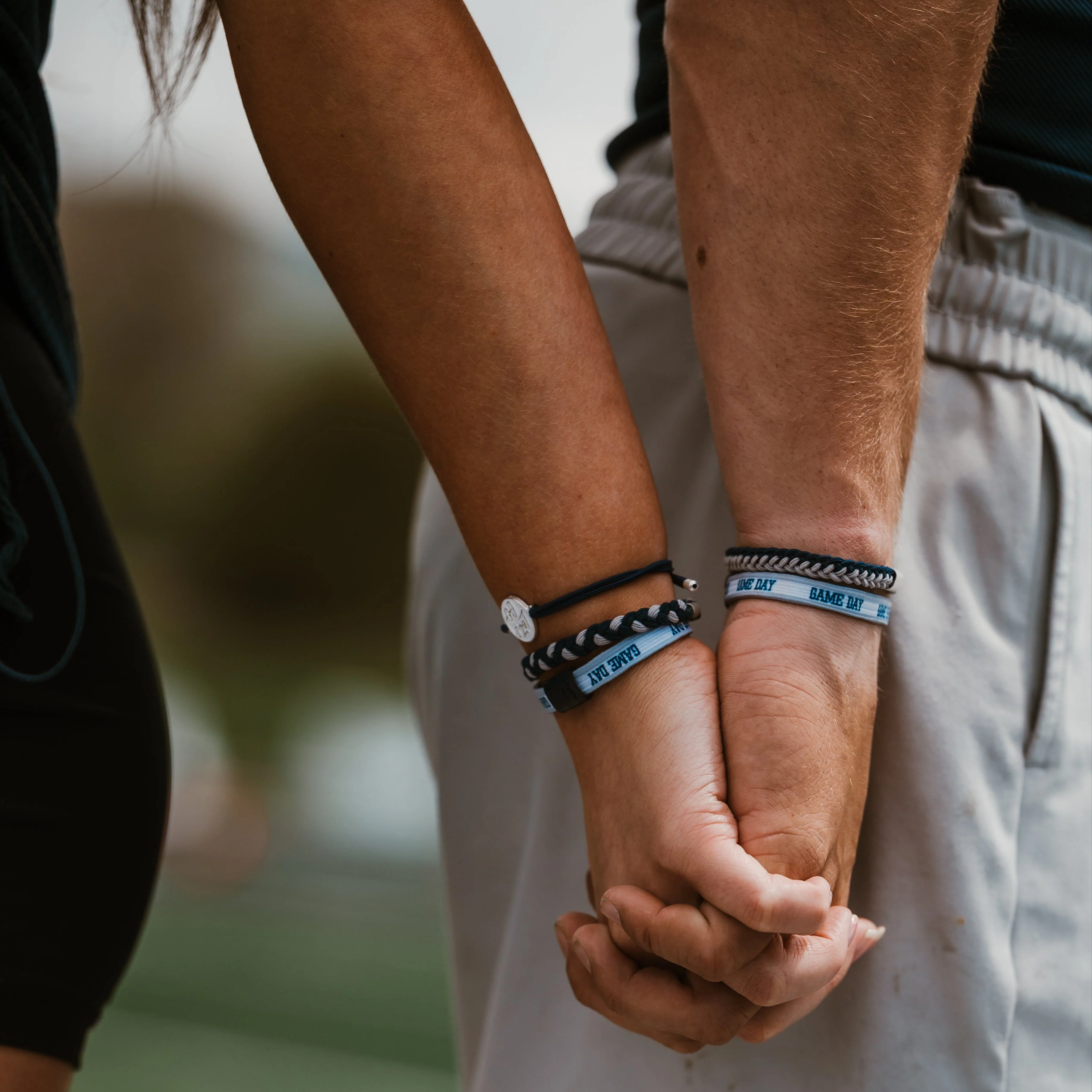 Game Day Navy Gray - Hair Tie Bracelet - Image 2