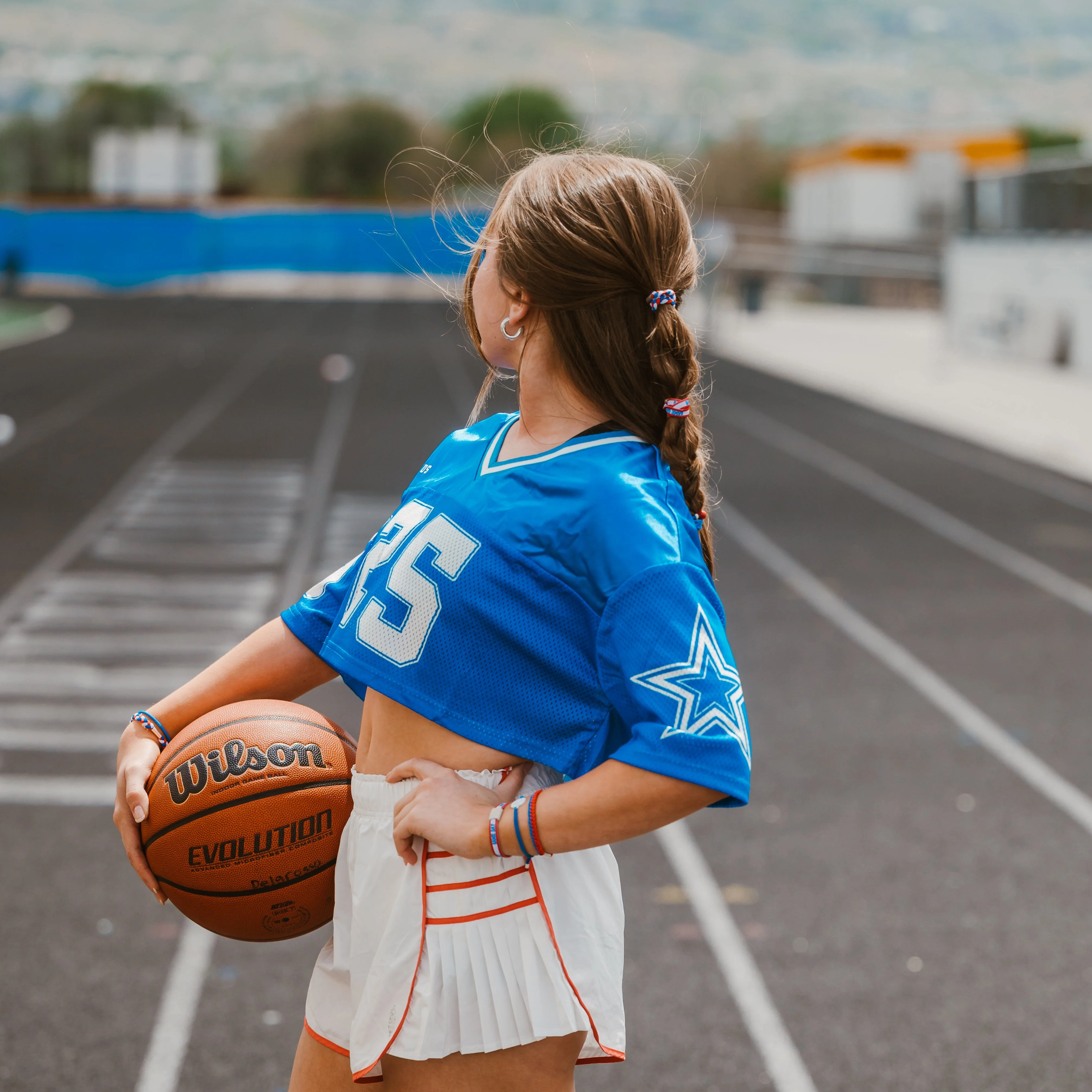Game Day Red Blue White - Hair Tie Bracelet - Image 3
