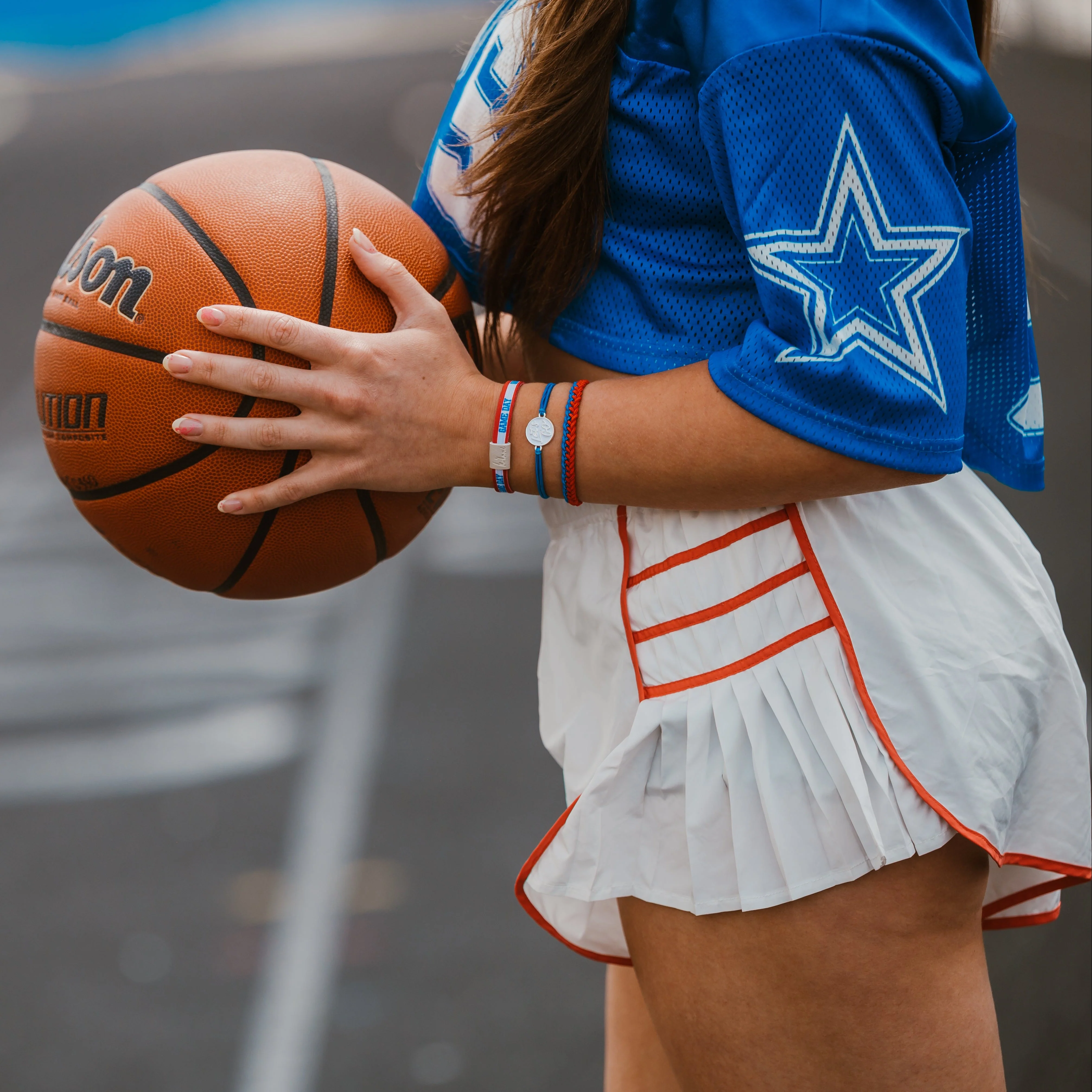 Game Day Red Blue White - Hair Tie Bracelet - Image 5