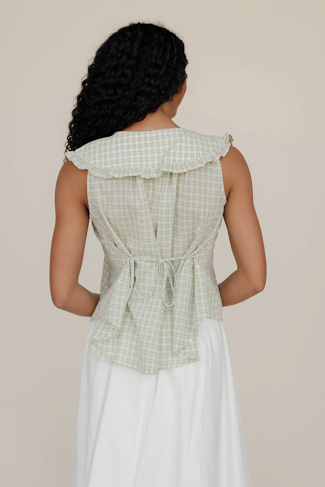 Gingham Charm Collared Tank - Image 8