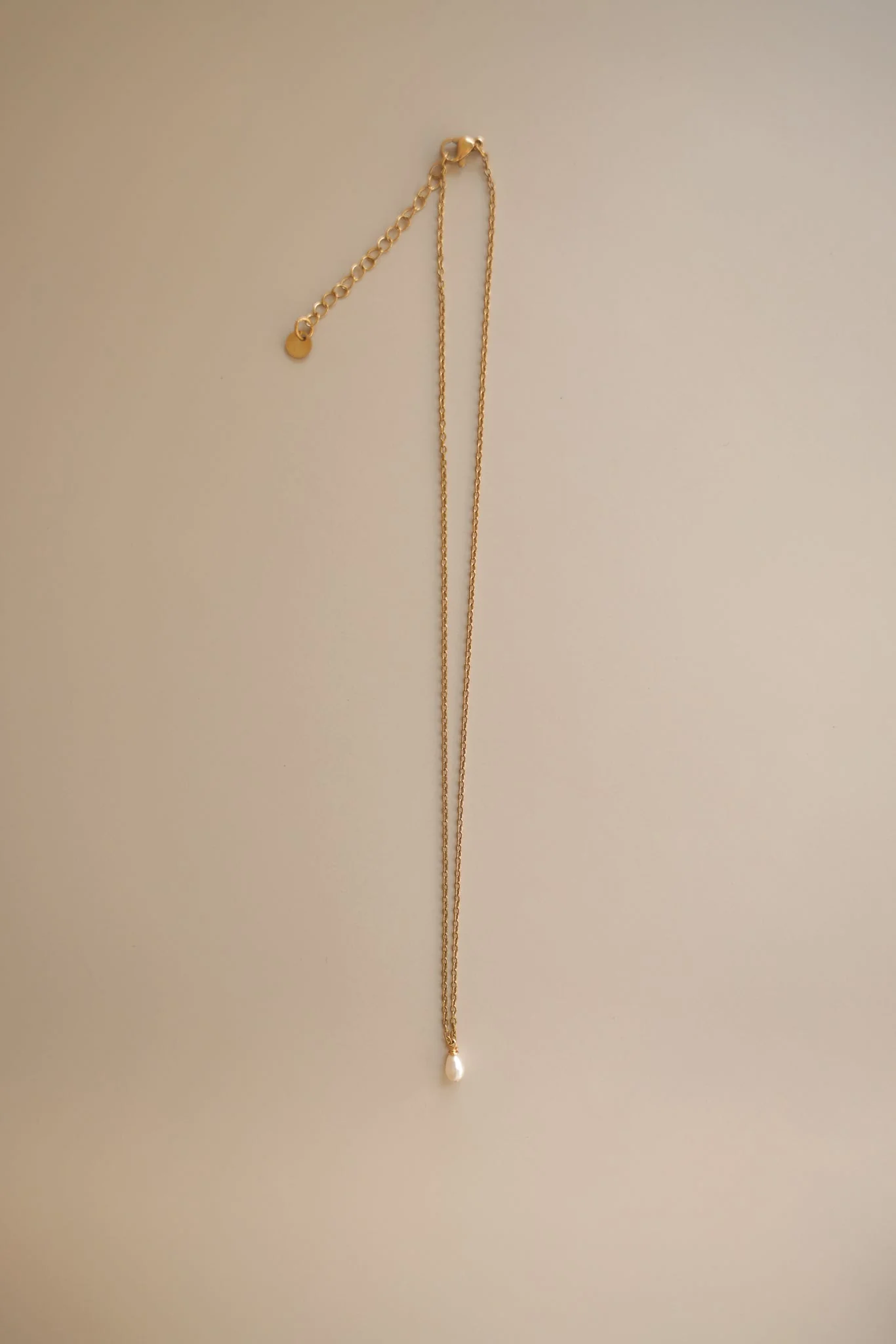 Gold Chain + Tiny Pearl