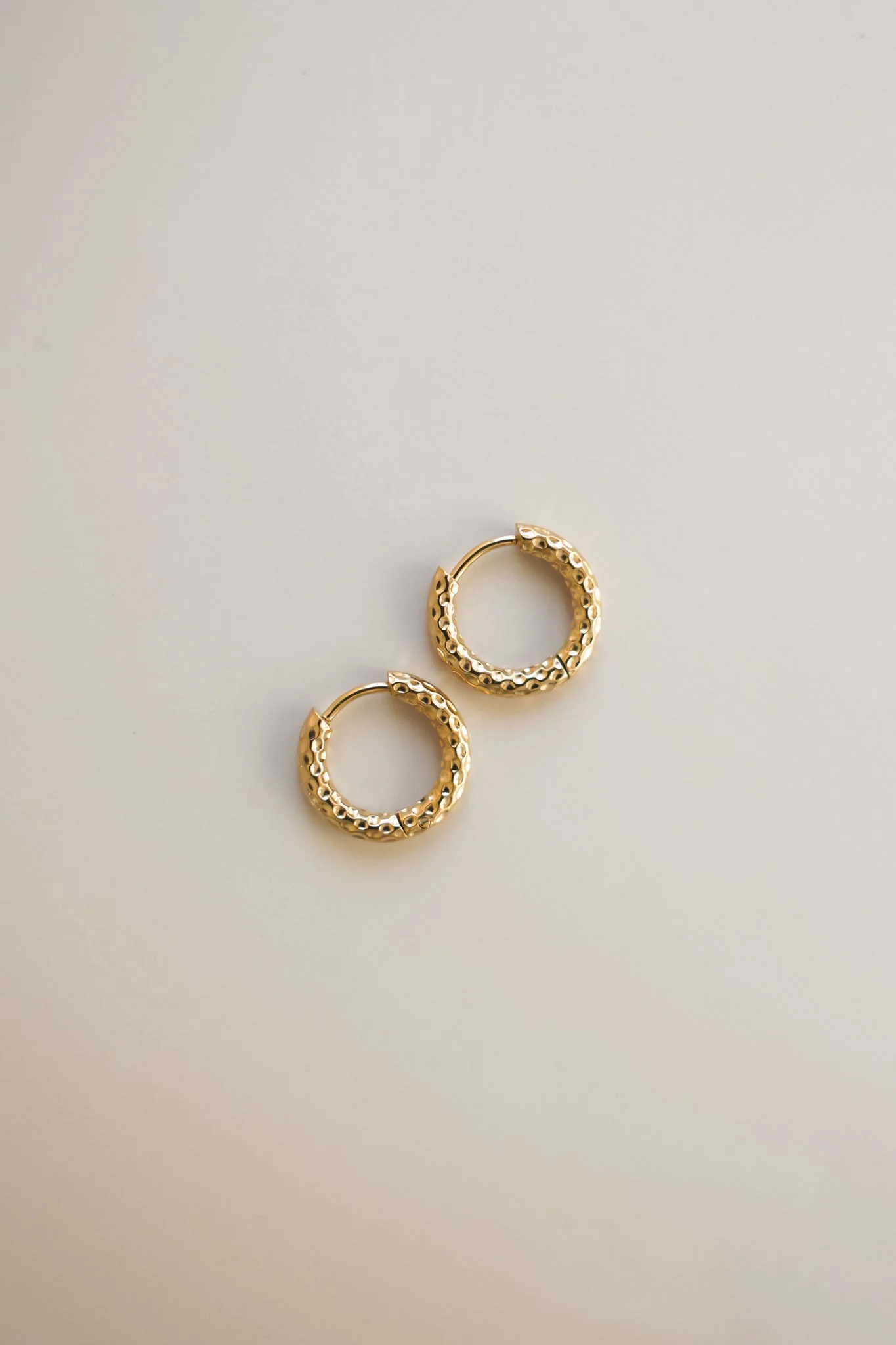 Gold Textured Hoops