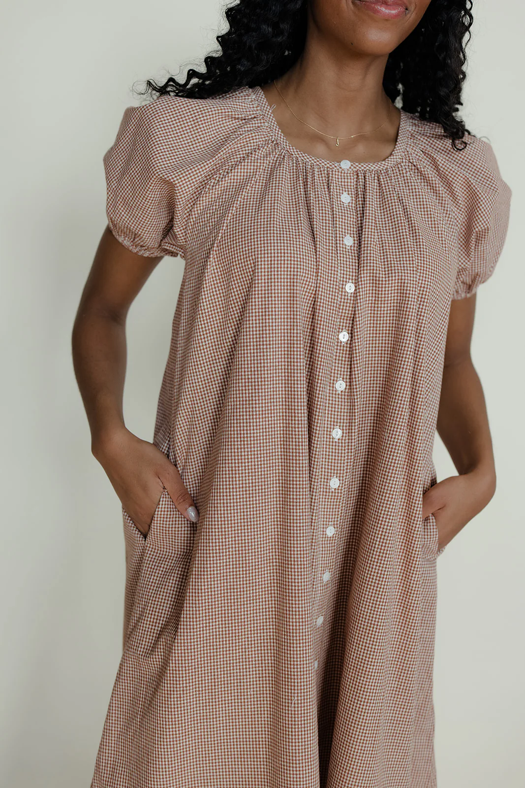Golden Days Gingham Dress - Image 2