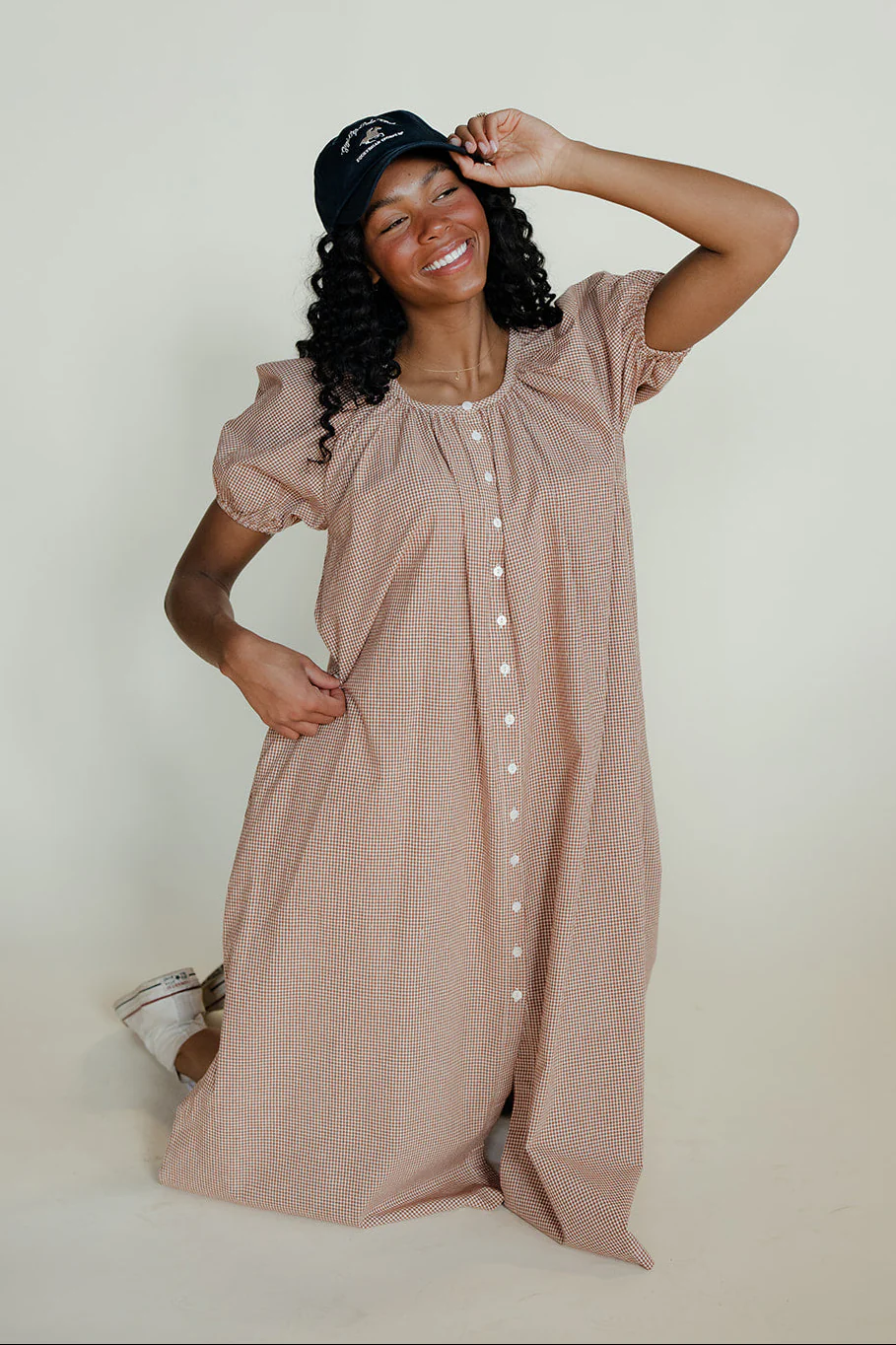Golden Days Gingham Dress - Image 7