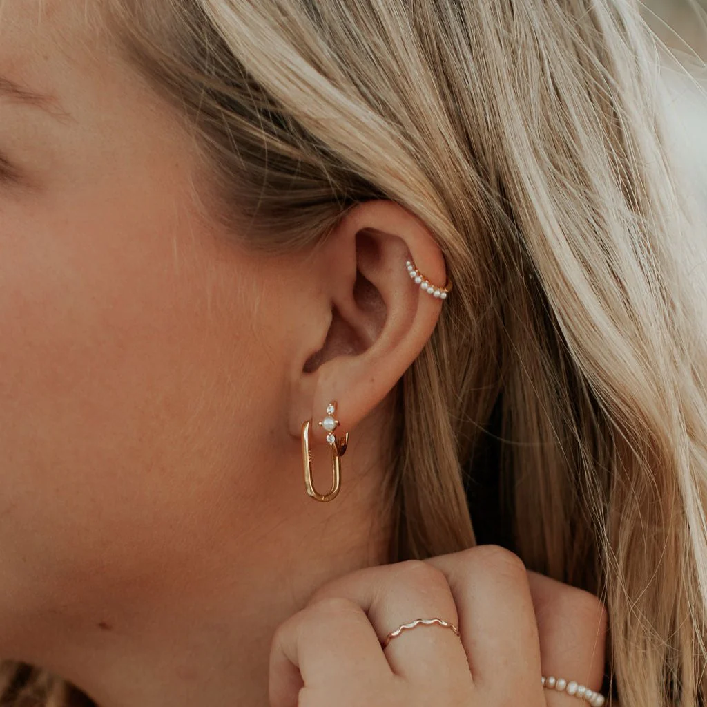 Grace Pearl Hoops - Image 3